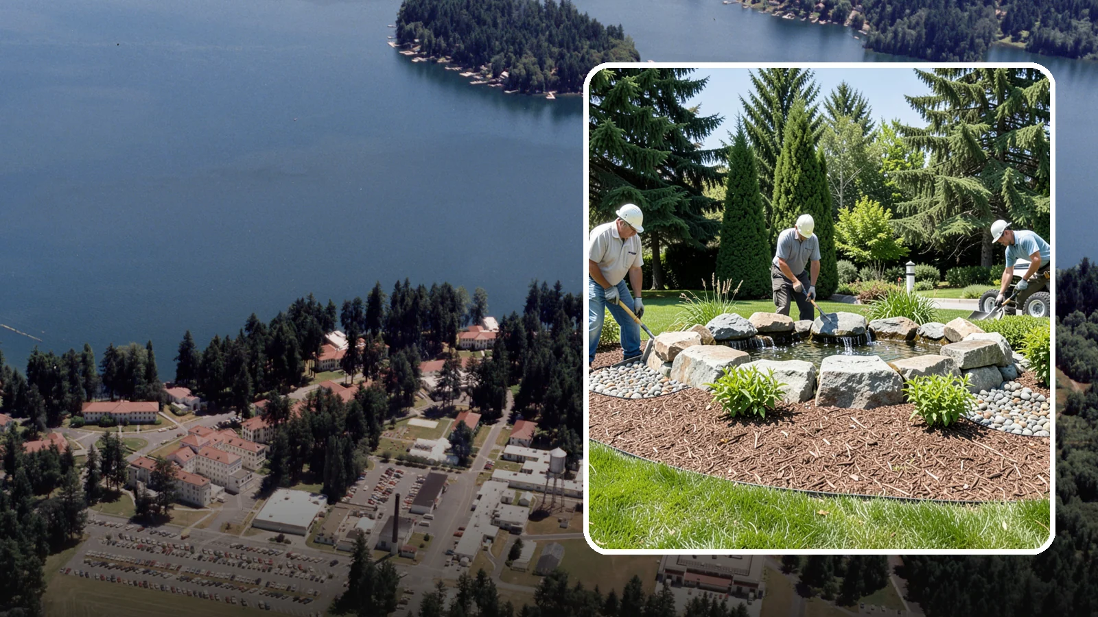 Bubbling Rock Installation in Lakewood, Pierce County, WA - We install self-contained bubbling rock features that add the soothing sound of water without the upkeep of a pond.