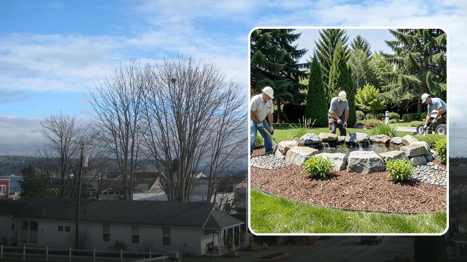Bubbling Rock Installation in Langley, Island County, WA - We install self-contained bubbling rock features that add the soothing sound of water without the upkeep of a pond.
