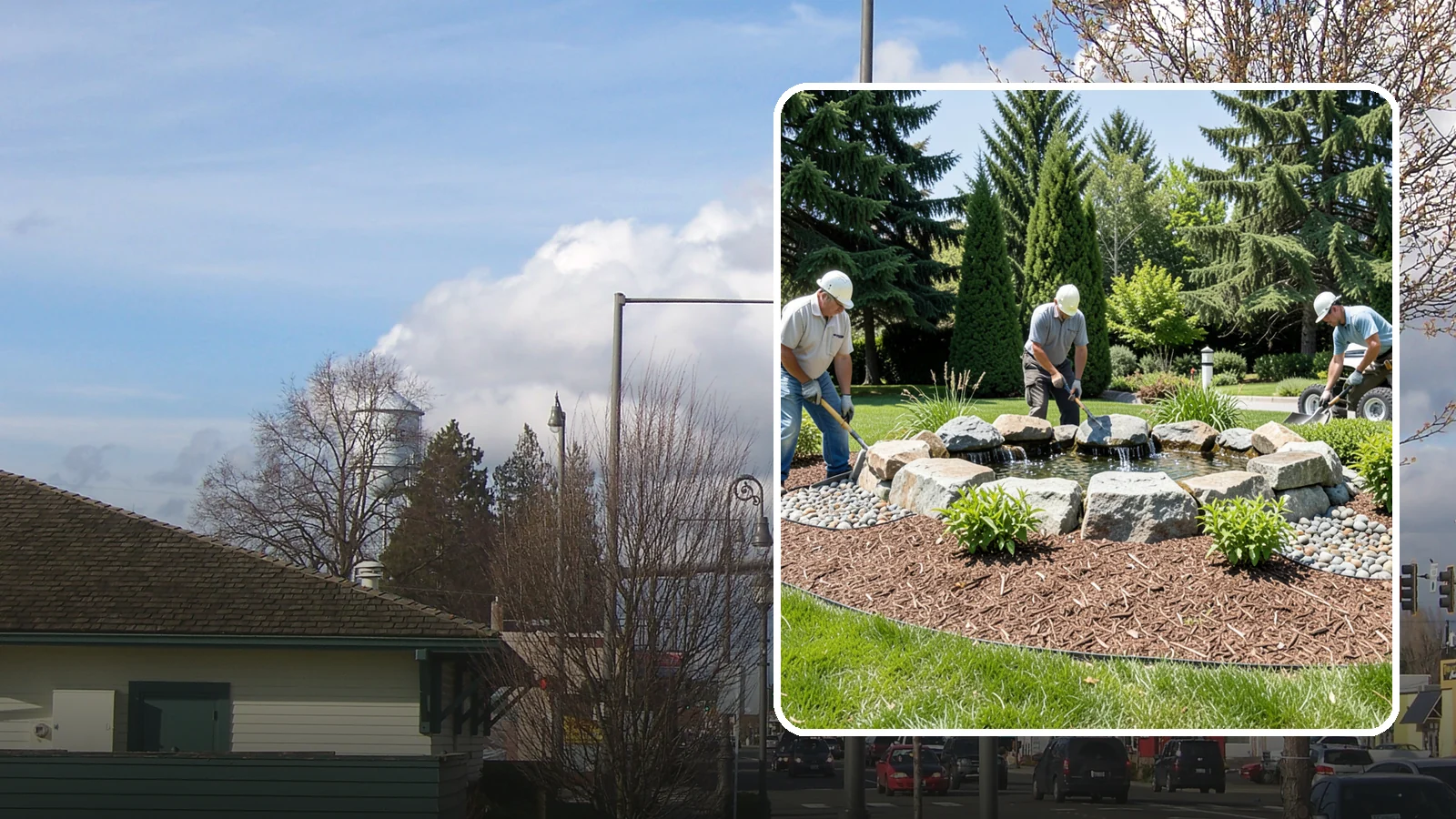 Bubbling Rock Installation in Marysville, Snohomish County, WA - We install self-contained bubbling rock features that add the soothing sound of water without the upkeep of a pond.