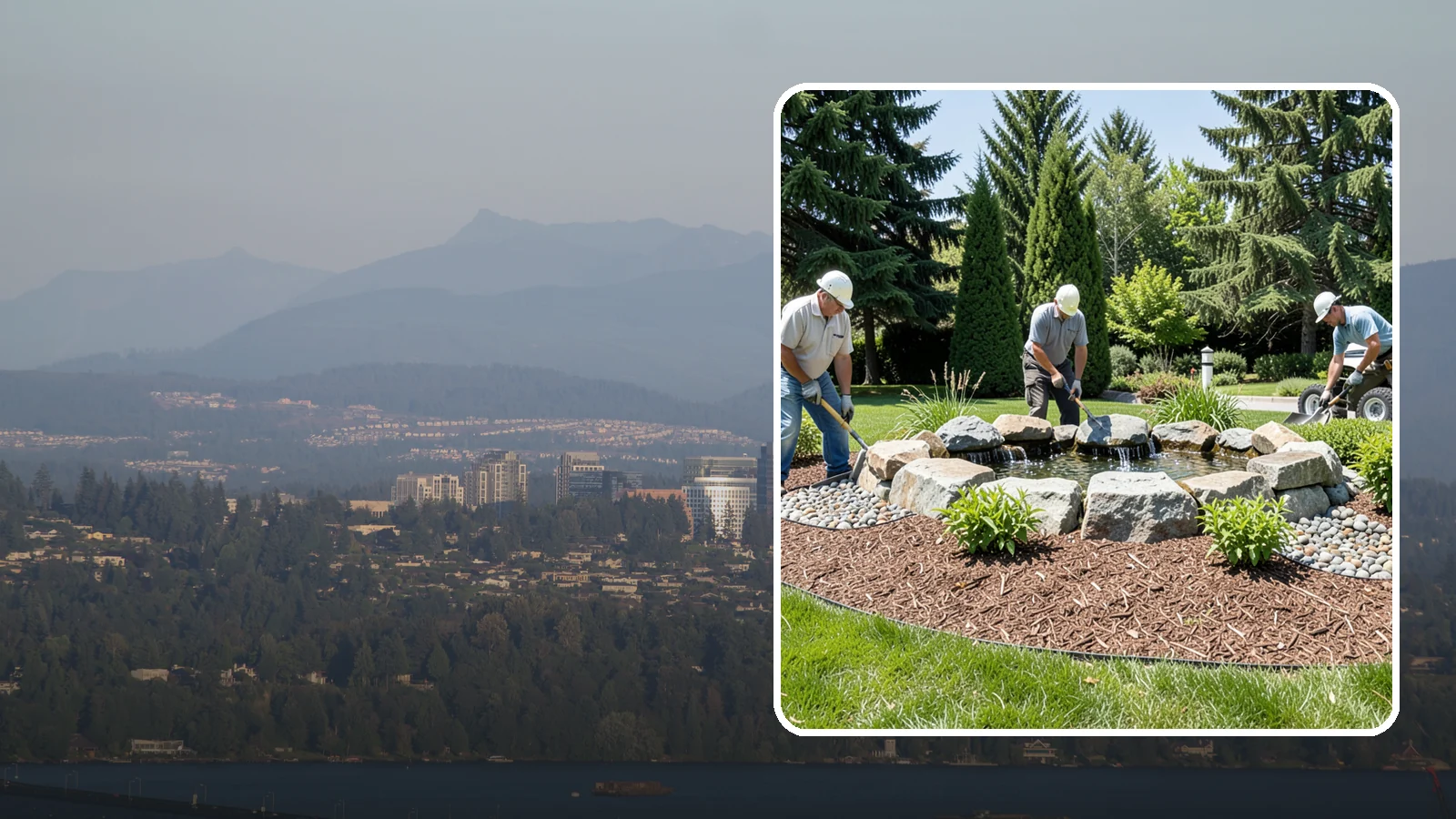Bubbling Rock Installation in Medina, King County, WA - We install self-contained bubbling rock features that add the soothing sound of water without the upkeep of a pond.