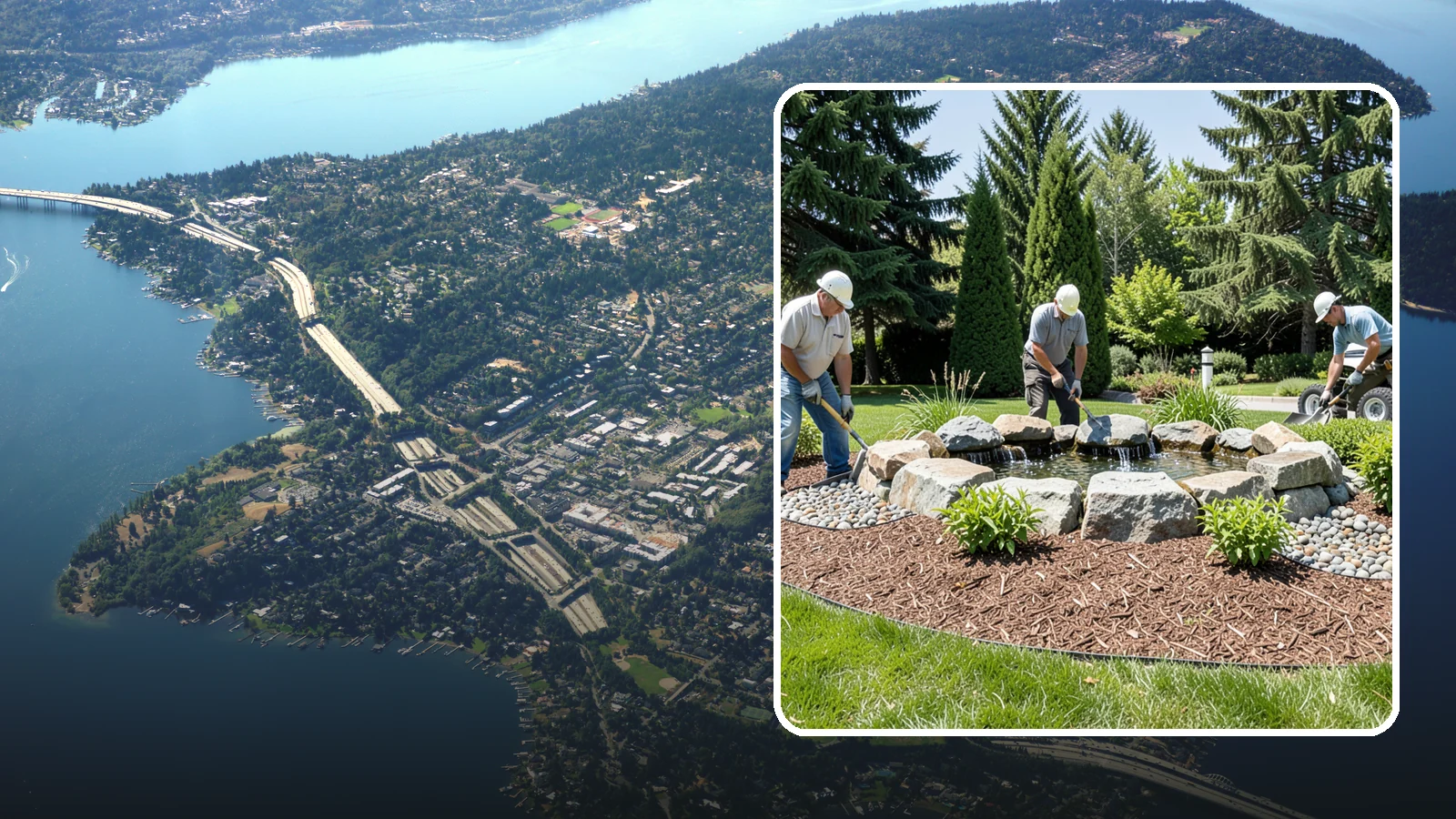 Bubbling Rock Installation in Mercer Island, King County, WA - We install self-contained bubbling rock features that add the soothing sound of water without the upkeep of a pond.