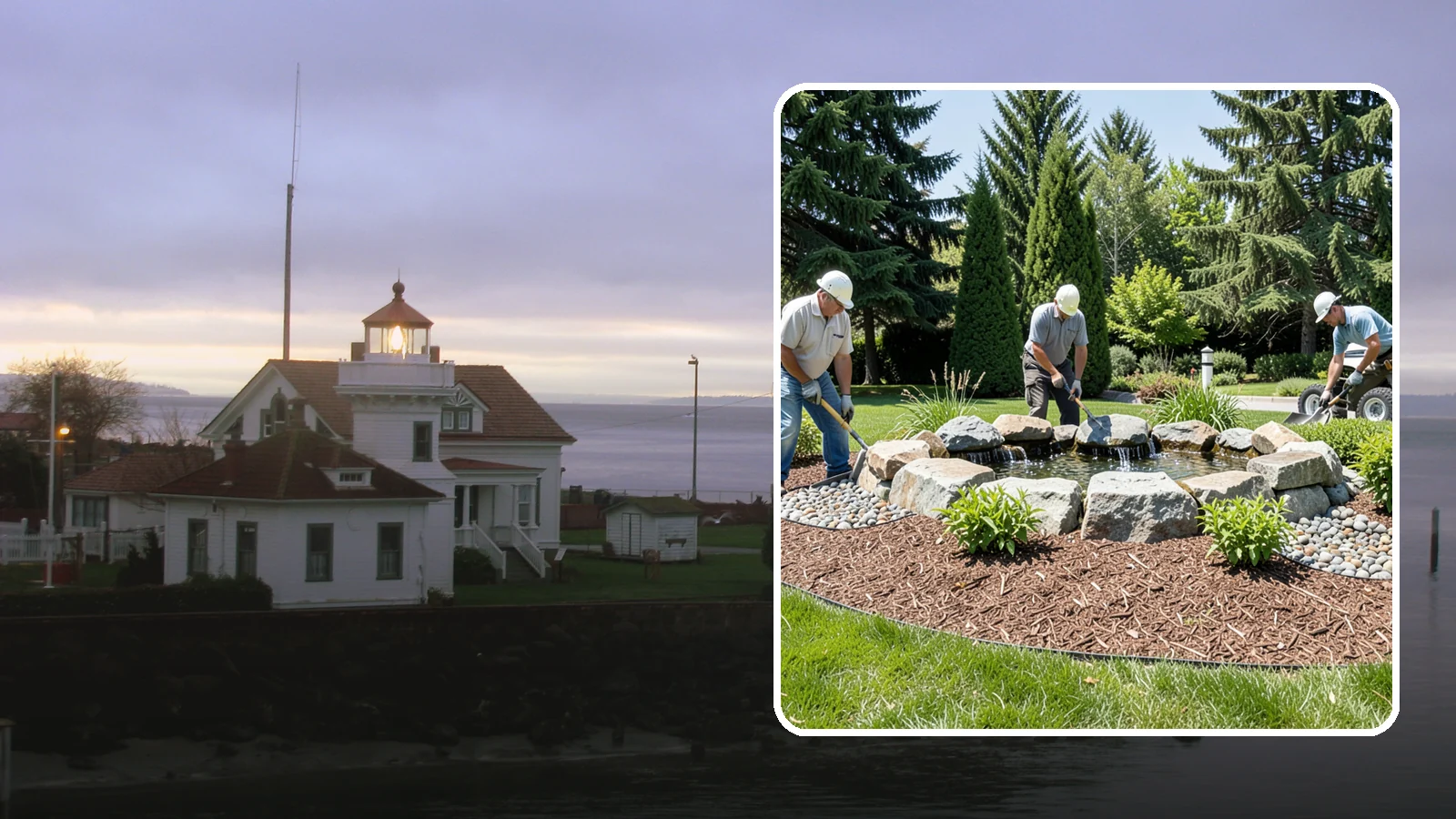 Bubbling Rock Installation in Mukilteo, Snohomish County, WA - We install self-contained bubbling rock features that add the soothing sound of water without the upkeep of a pond.