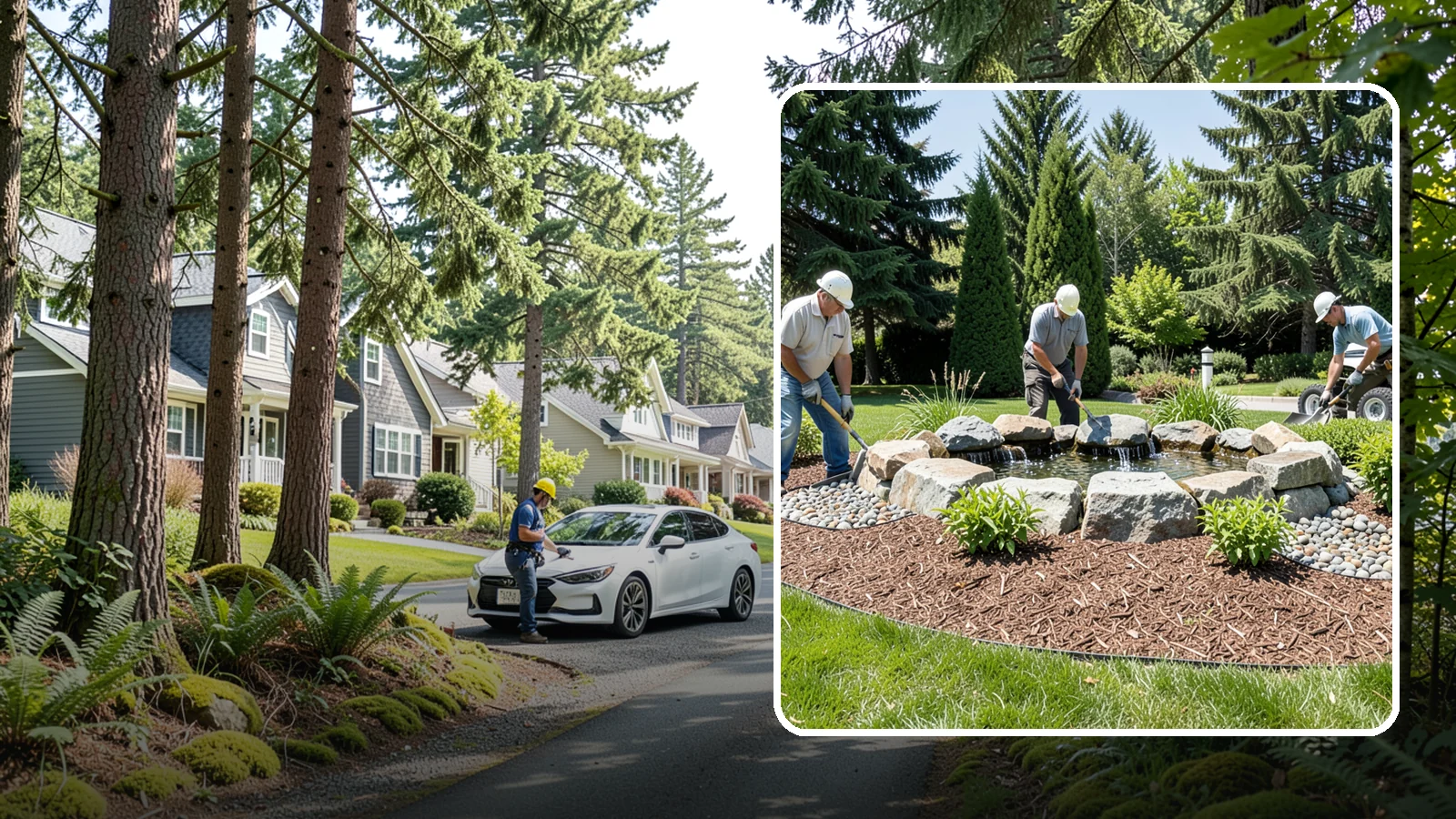 Bubbling Rock Installation in Normandy Park, King County, WA - We install self-contained bubbling rock features that add the soothing sound of water without the upkeep of a pond.