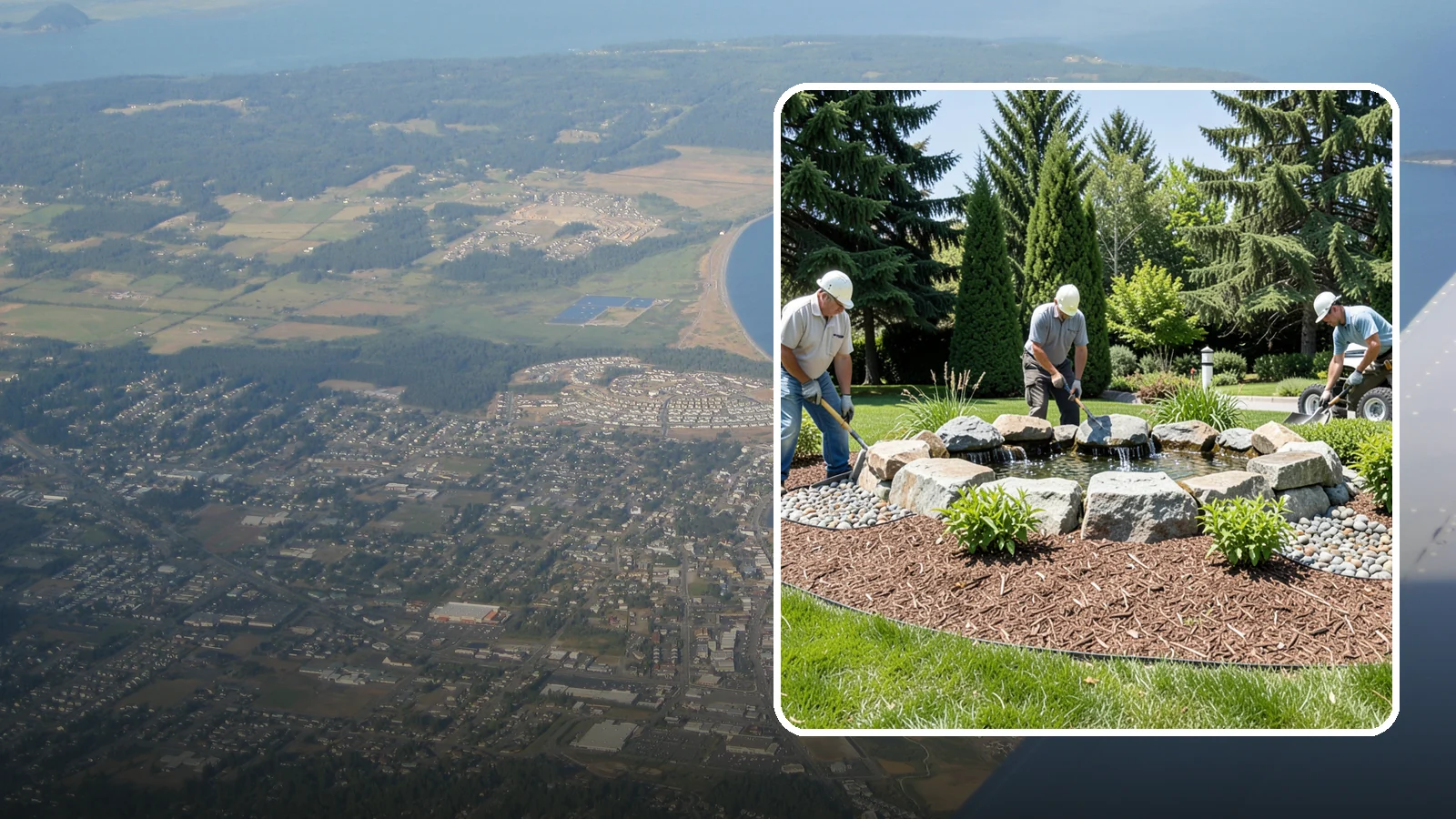 Bubbling Rock Installation in Oak Harbor, Island County, WA - We install self-contained bubbling rock features that add the soothing sound of water without the upkeep of a pond.