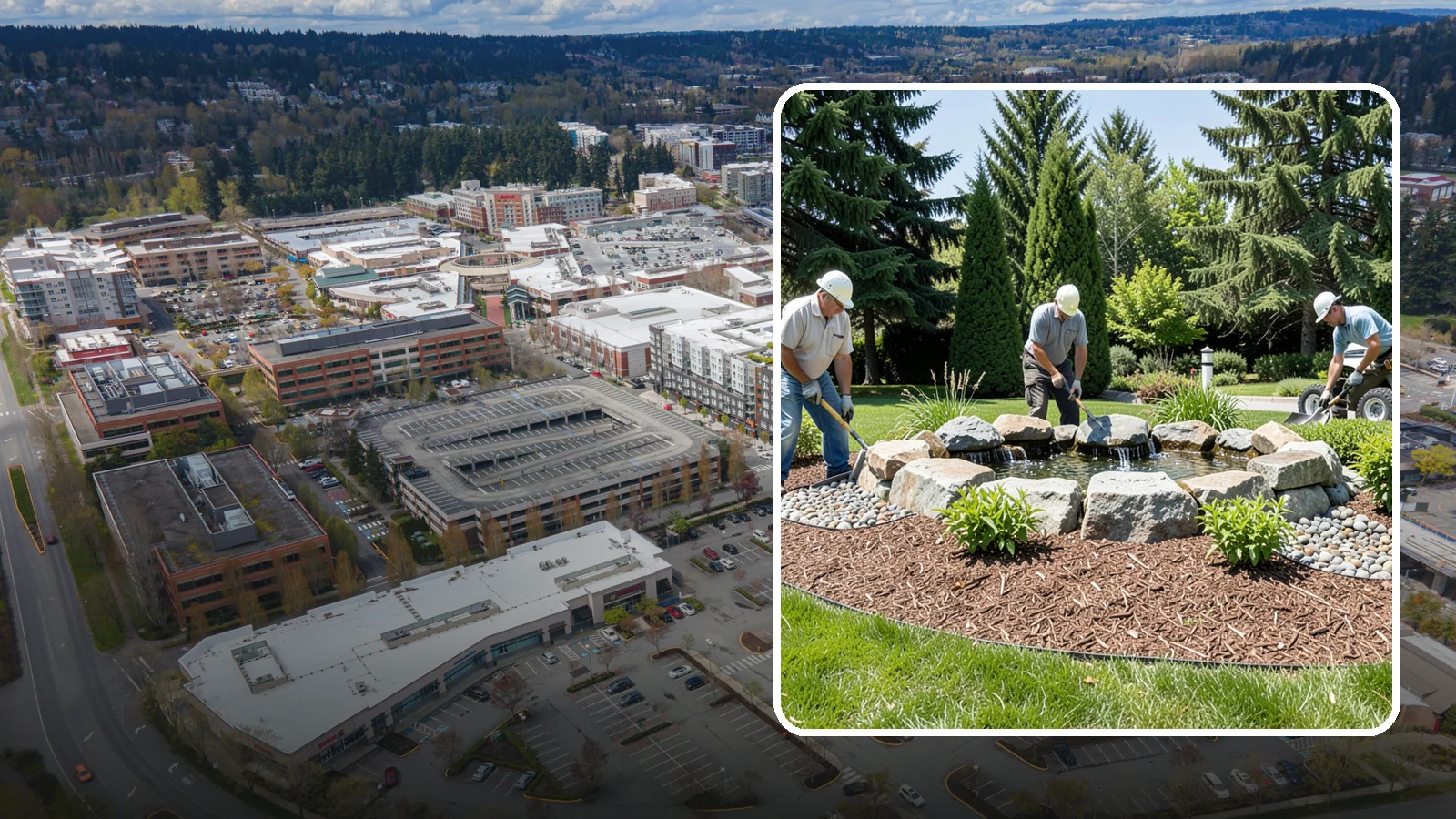 Bubbling Rock Installation in Redmond, King County, WA - We install self-contained bubbling rock features that add the soothing sound of water without the upkeep of a pond.