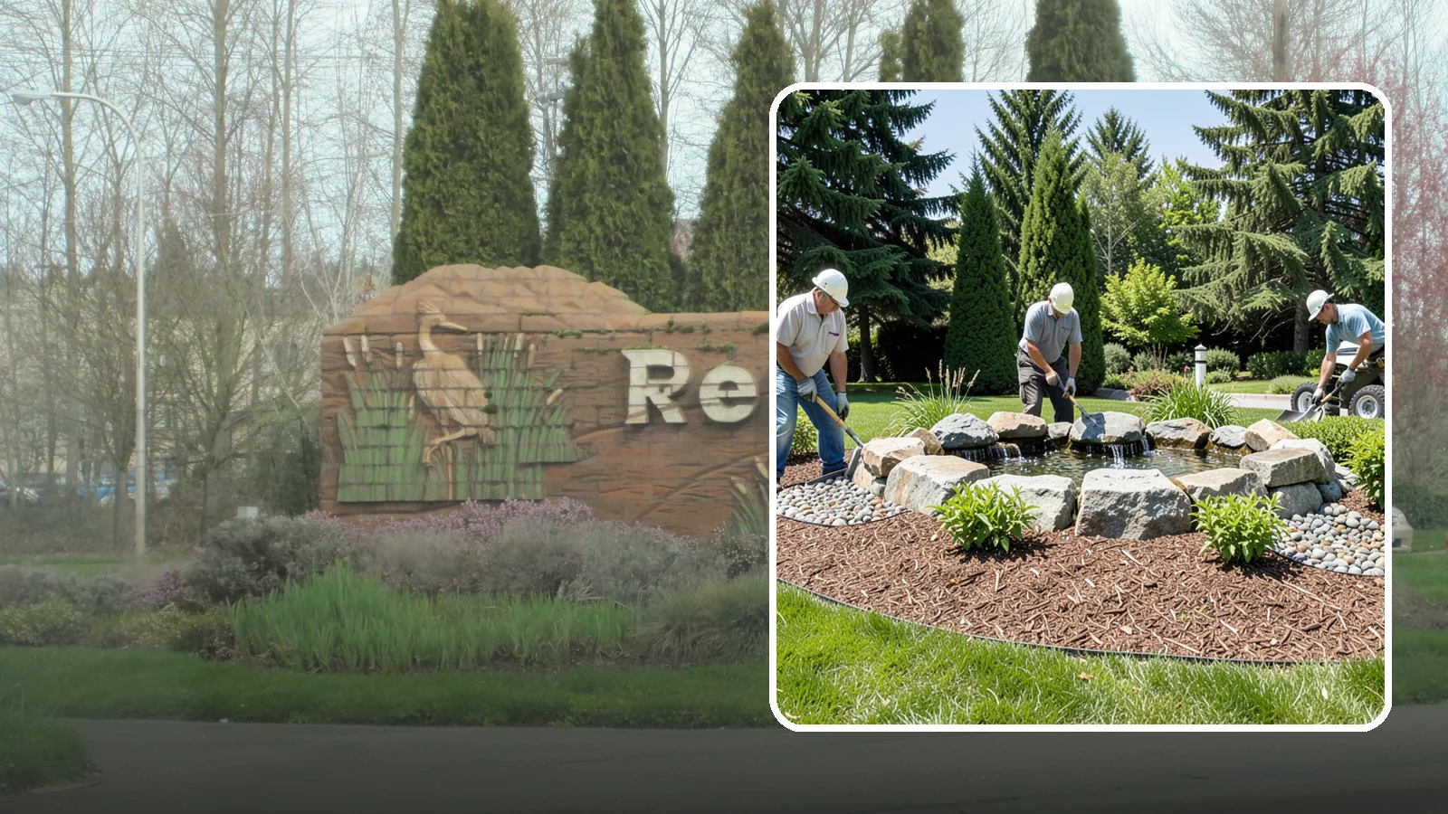 Bubbling Rock Installation in Renton, King County, WA - We install self-contained bubbling rock features that add the soothing sound of water without the upkeep of a pond.