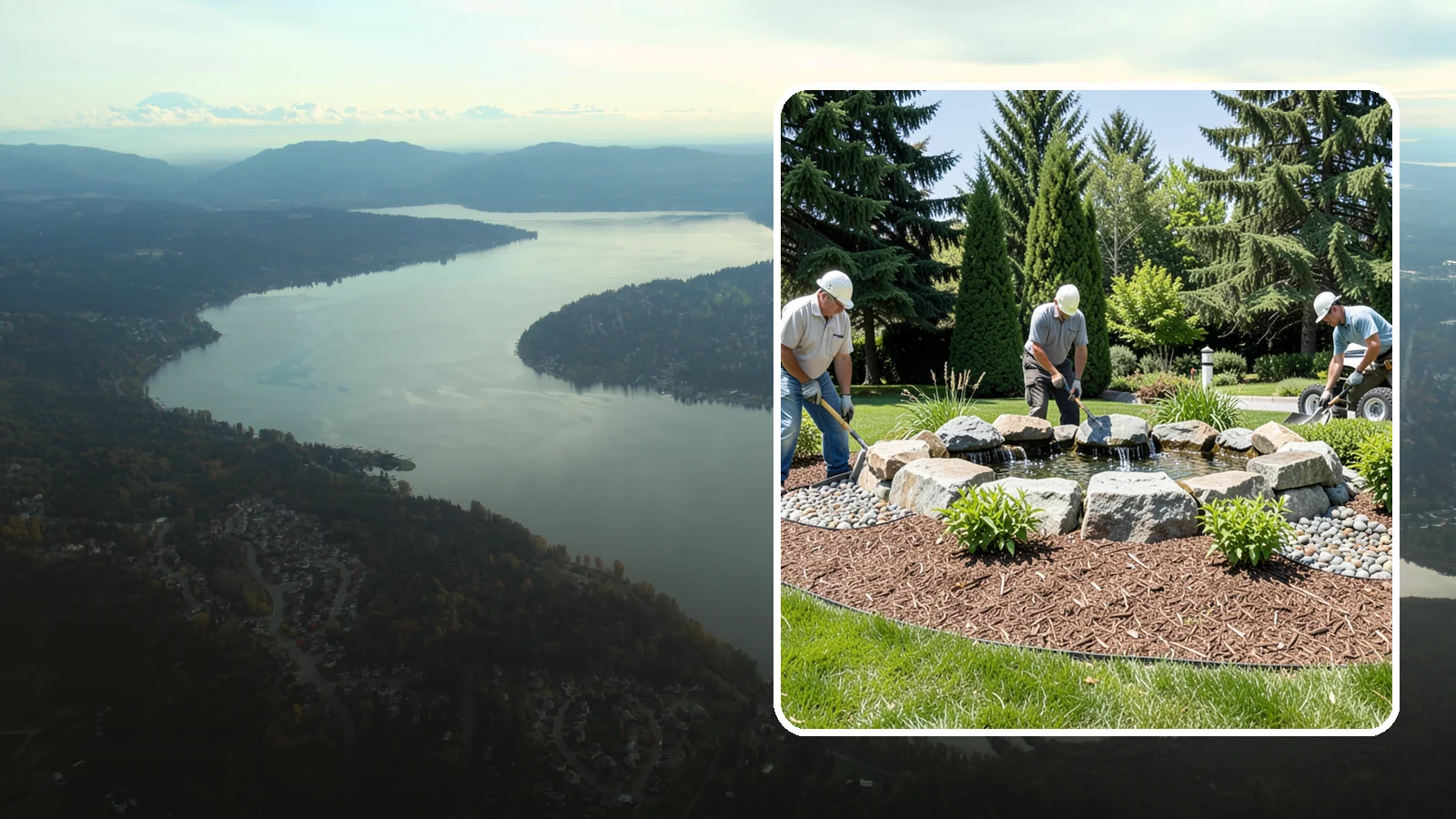Bubbling Rock Installation in Sammamish, King County, WA - We install self-contained bubbling rock features that add the soothing sound of water without the upkeep of a pond.