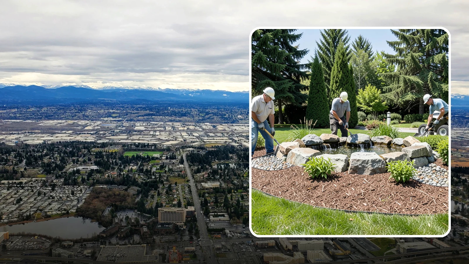 Bubbling Rock Installation in SeaTac, King County, WA - We install self-contained bubbling rock features that add the soothing sound of water without the upkeep of a pond.