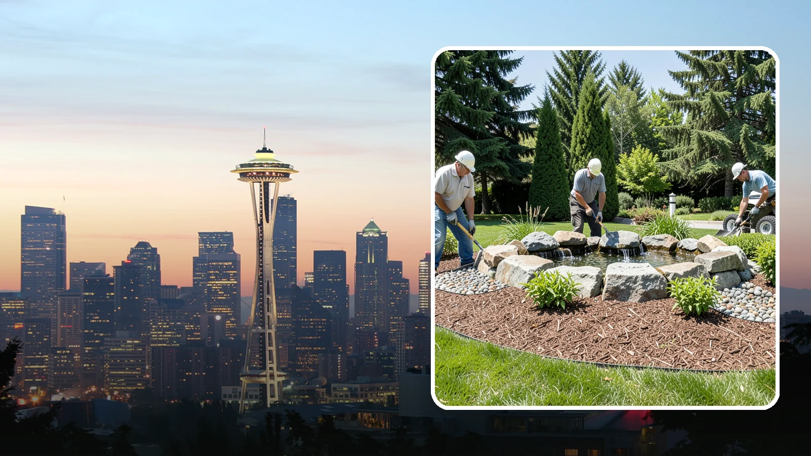 Bubbling Rock Installation in Seattle, King County, WA - We install self-contained bubbling rock features that add the soothing sound of water without the upkeep of a pond.