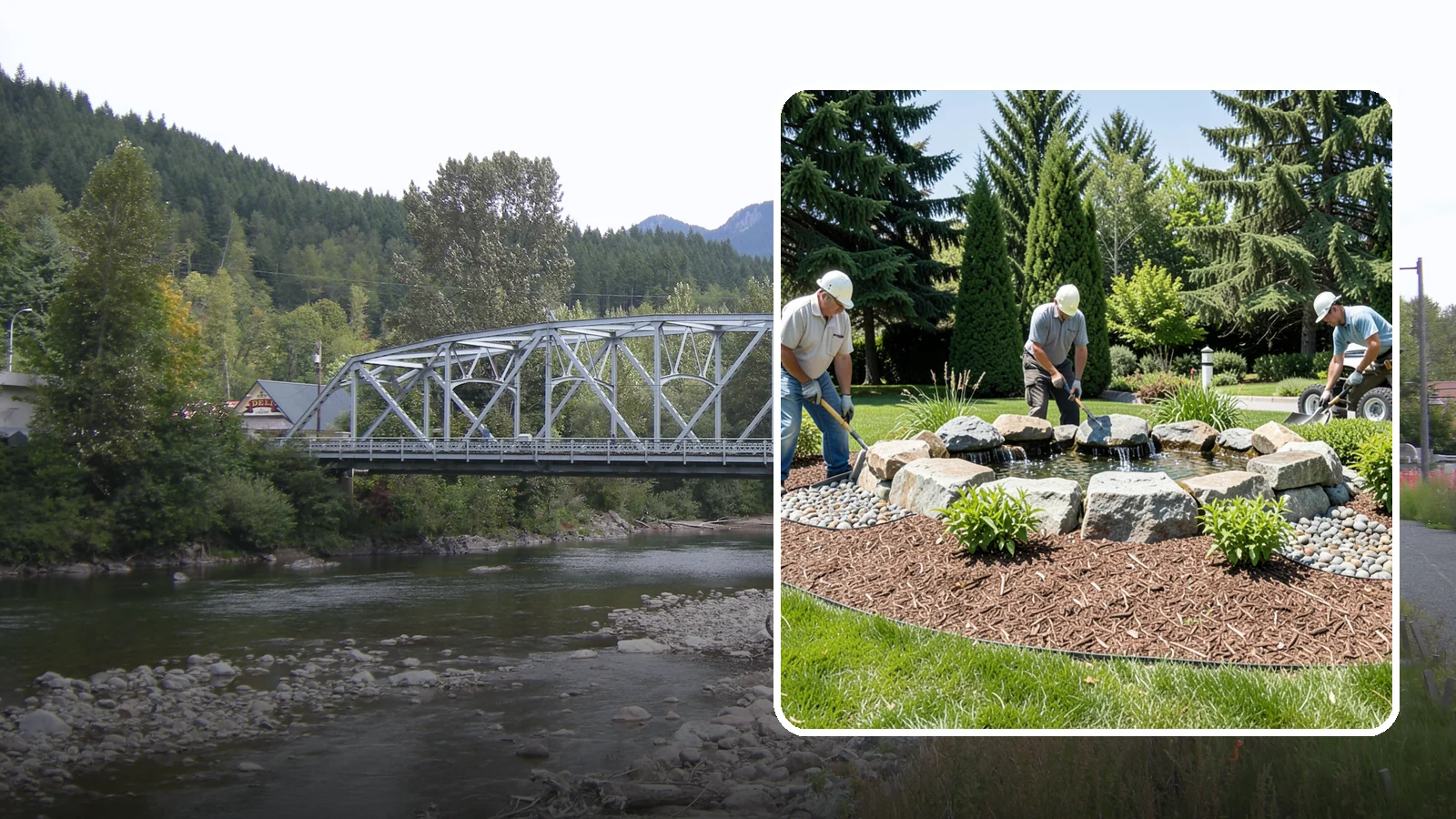 Bubbling Rock Installation in Skykomish, King County, WA - We install self-contained bubbling rock features that add the soothing sound of water without the upkeep of a pond.