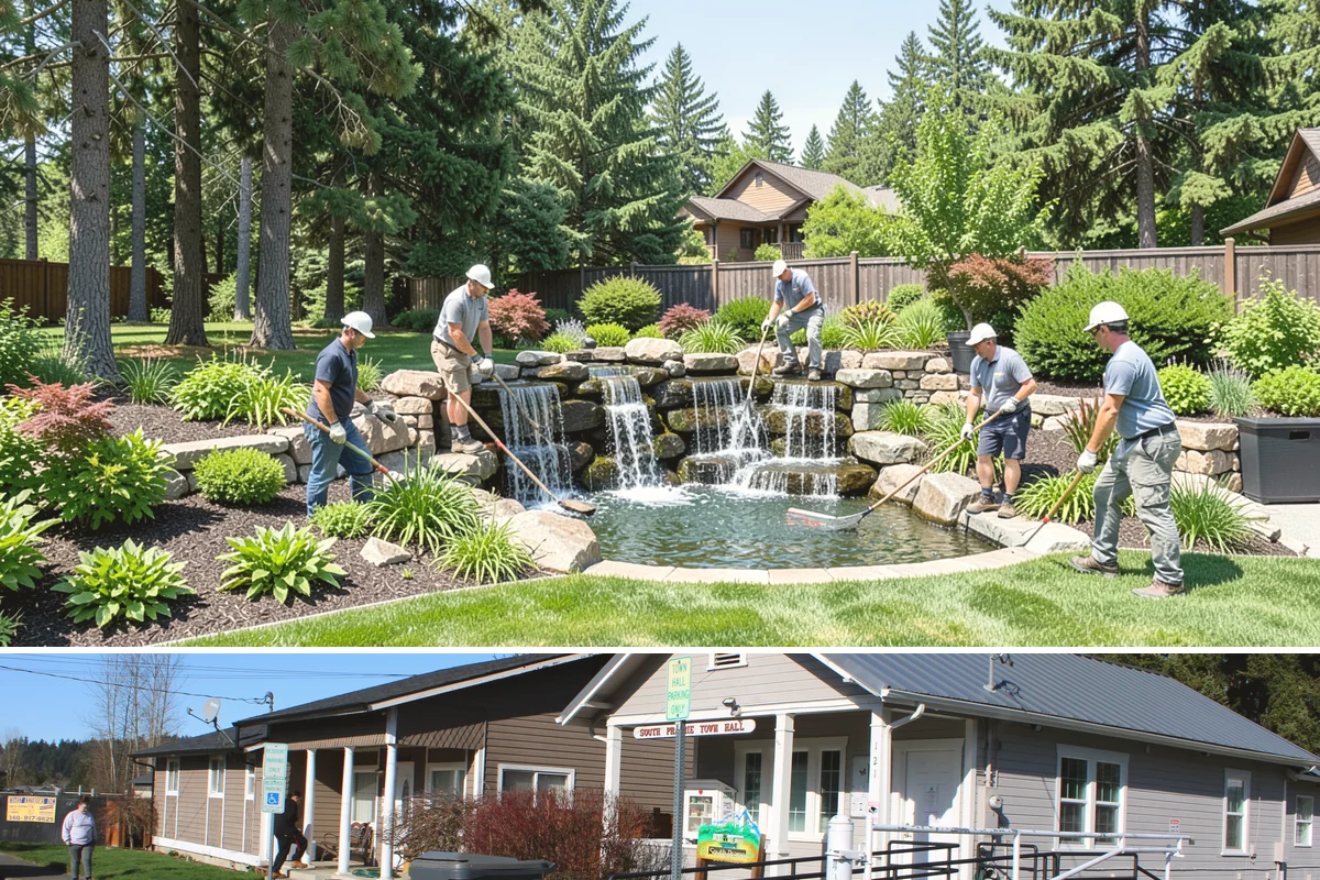 Bubbling Rock Installation in South Prairie, Pierce County, WA - Bubbling rocks can be installed in most seasons, though drier spring-to-fall conditions make excavation and stone setting easier...
