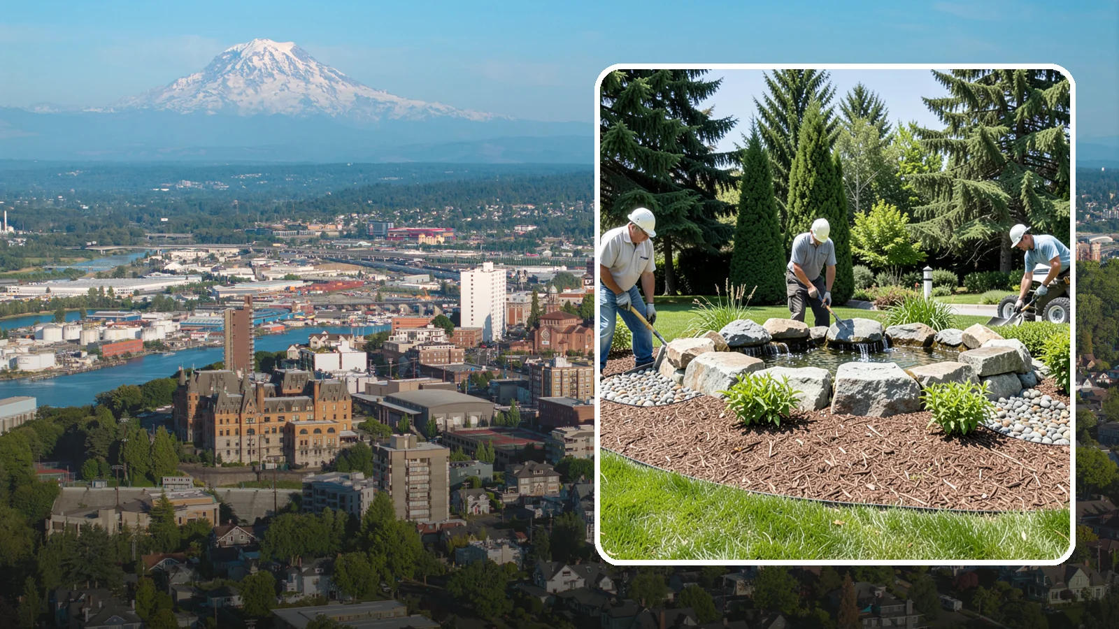 Bubbling Rock Installation in Tacoma, Pierce County, WA - We install self-contained bubbling rock features that add the soothing sound of water without the upkeep of a pond.