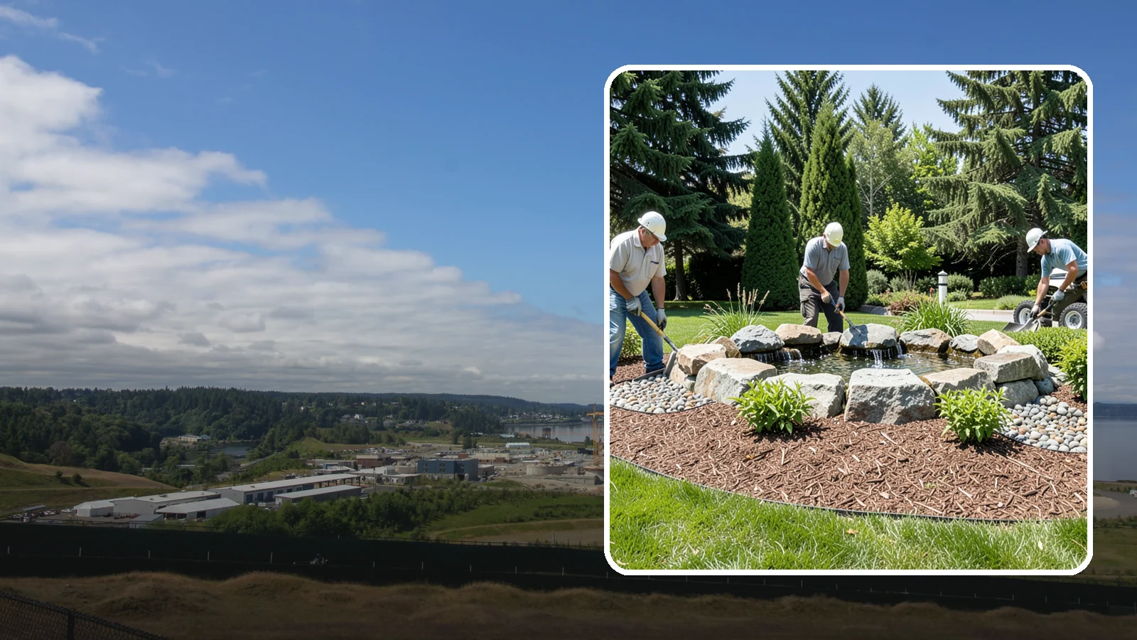 Bubbling Rock Installation in University Place, Pierce County, WA - We install self-contained bubbling rock features that add the soothing sound of water without the upkeep of a pond.