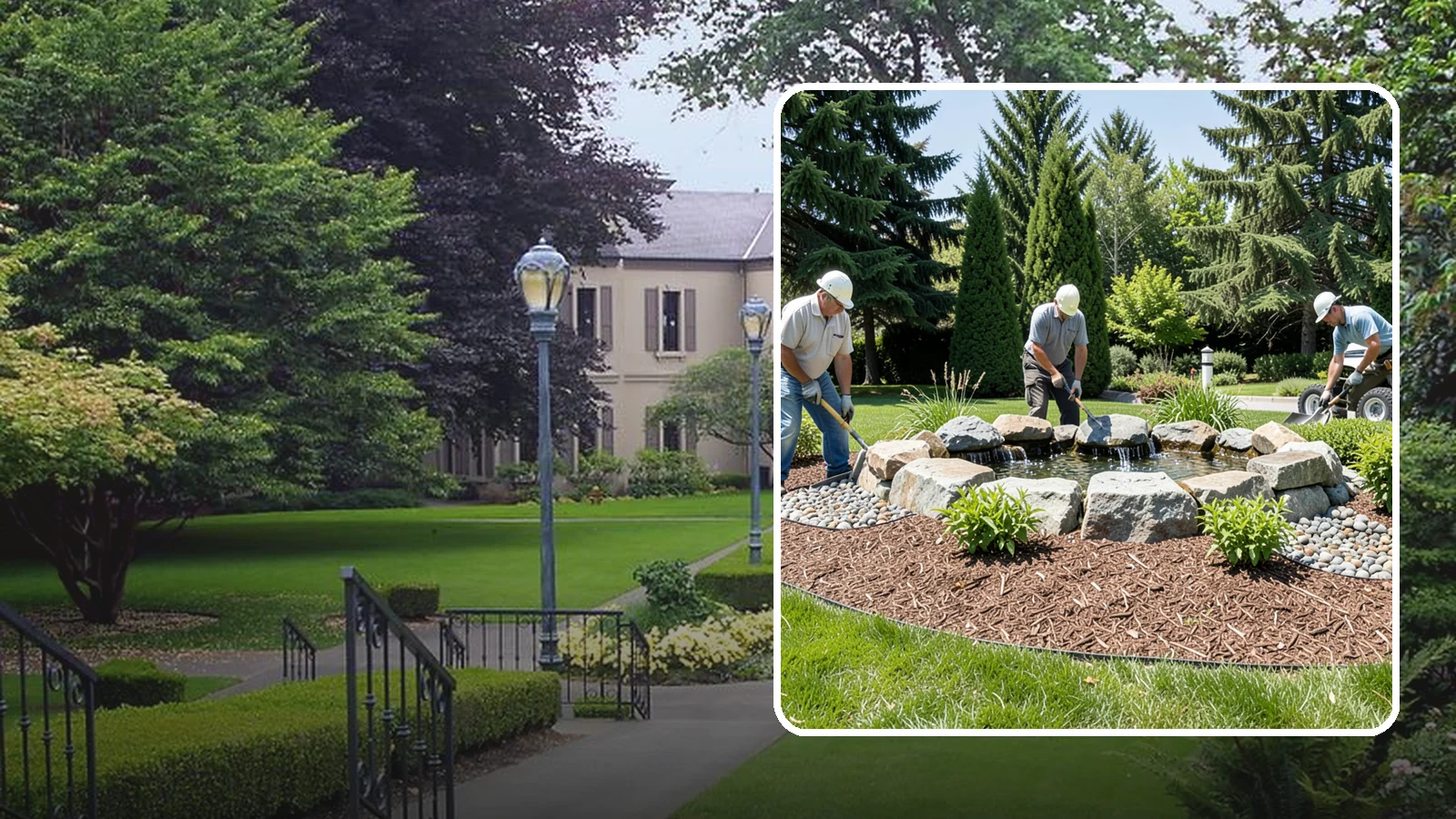 Bubbling Rock Installation in Woodinville, King County, WA - We install self-contained bubbling rock features that add the soothing sound of water without the upkeep of a pond.