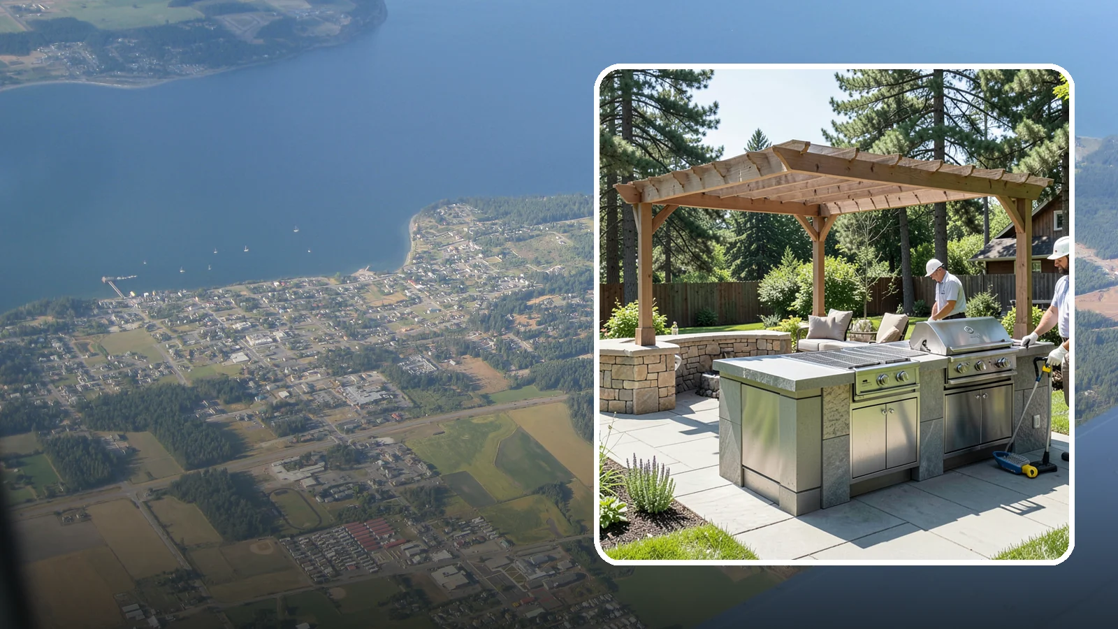 Built-in BBQ Installation in Coupeville, Island County, WA - Built-in grill islands that give you a permanent, polished cooking station right on your patio.