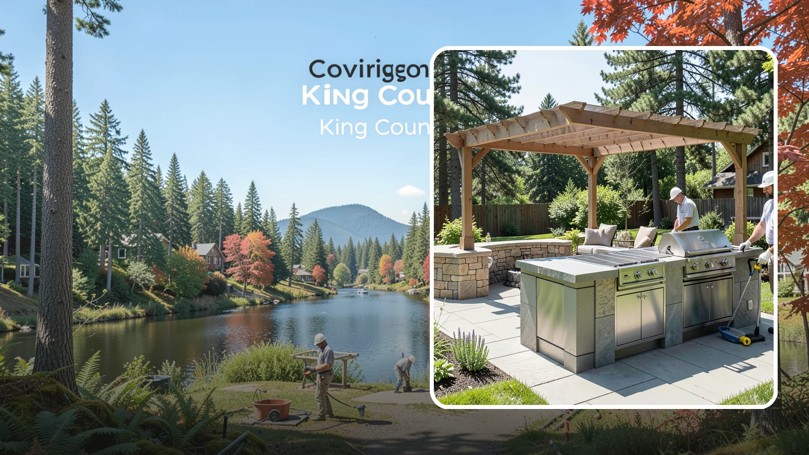 Built-in BBQ Installation in Covington, King County, WA - Built-in grill islands that give you a permanent, polished cooking station right on your patio.