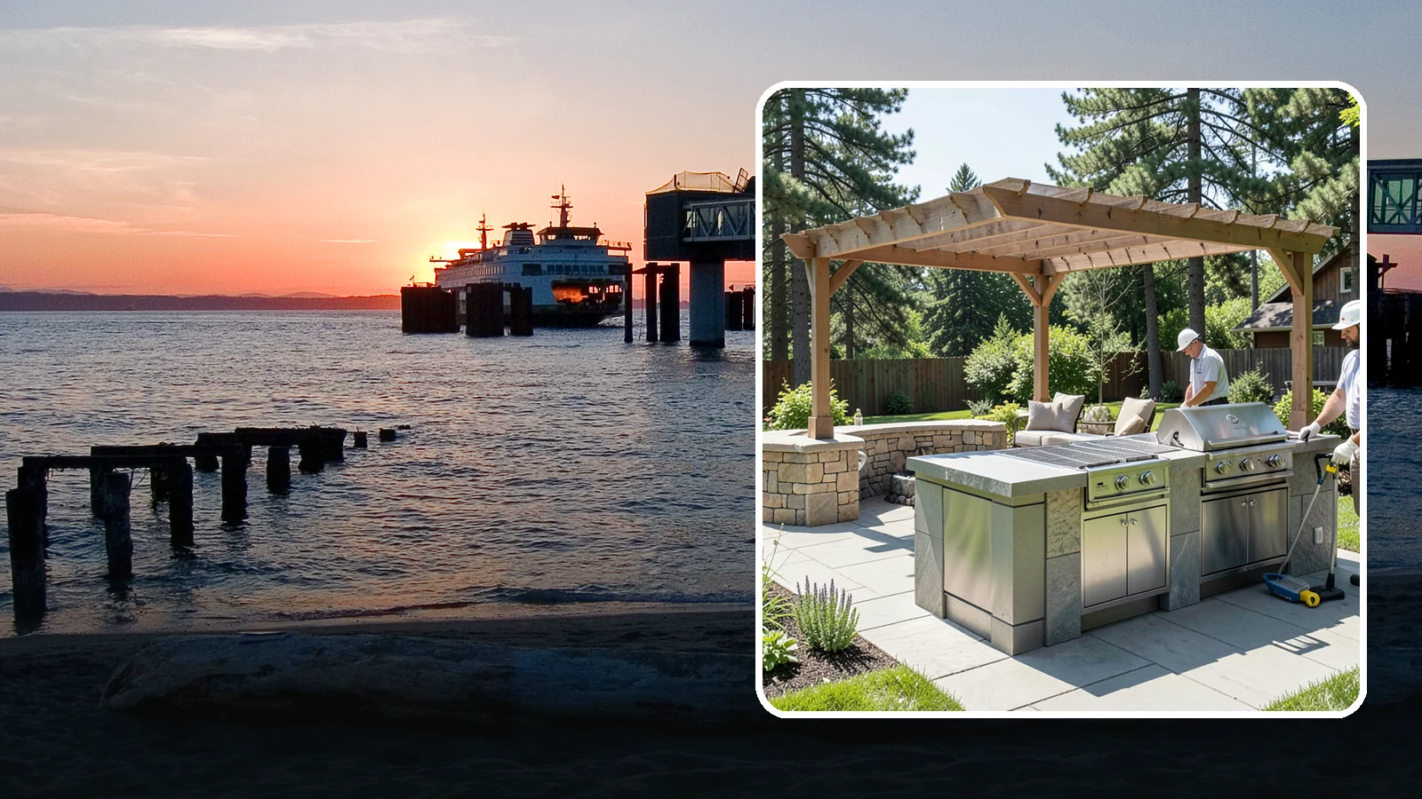 Built-in BBQ Installation in Edmonds, Snohomish County, WA - Built-in grill islands that give you a permanent, polished cooking station right on your patio.