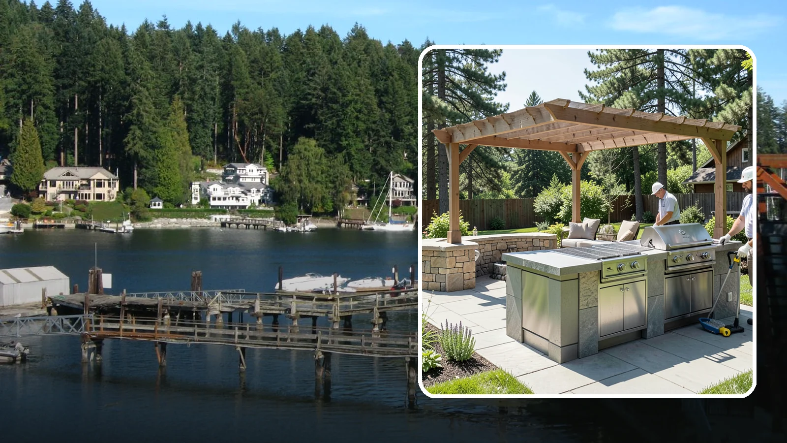 Built-in BBQ Installation in Gig Harbor, Pierce County, WA - Built-in grill islands that give you a permanent, polished cooking station right on your patio.