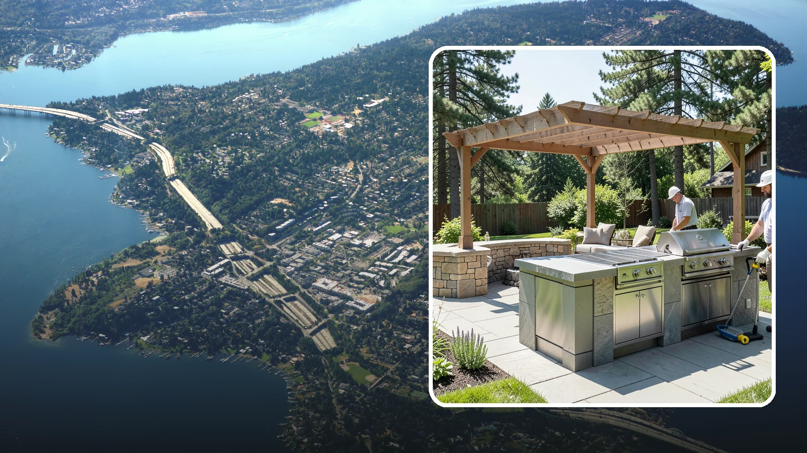 Built-in BBQ Installation in Mercer Island, King County, WA - Built-in grill islands that give you a permanent, polished cooking station right on your patio.
