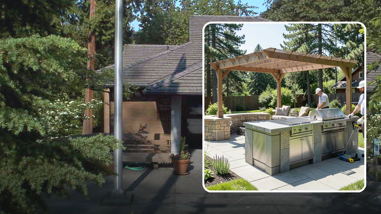 Built-in BBQ Installation in Yarrow Point, King County, WA - Built-in grill islands that give you a permanent, polished cooking station right on your patio.
