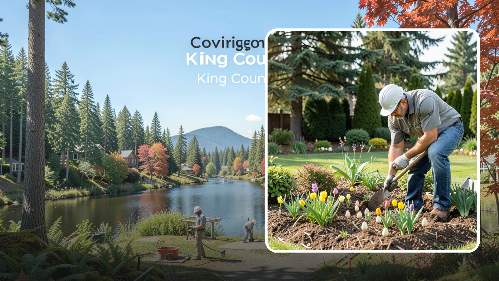 Bulb Planting in Covington, King County, WA - Spring and seasonal bulbs planted in fall for waves of early color when the garden needs it most.