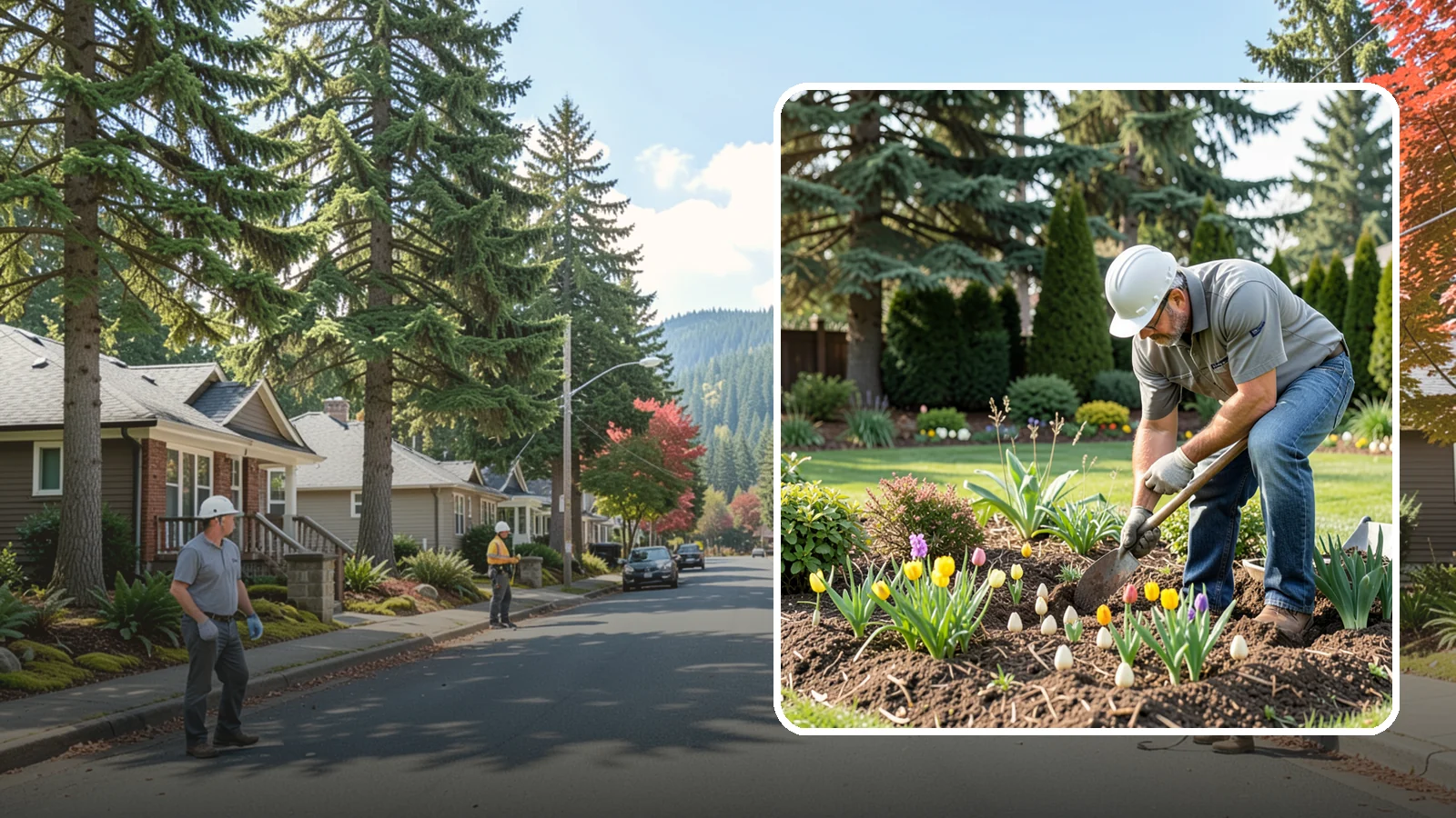 Bulb Planting in Hunts Point, King County, WA - Spring and seasonal bulbs planted in fall for waves of early color when the garden needs it most.