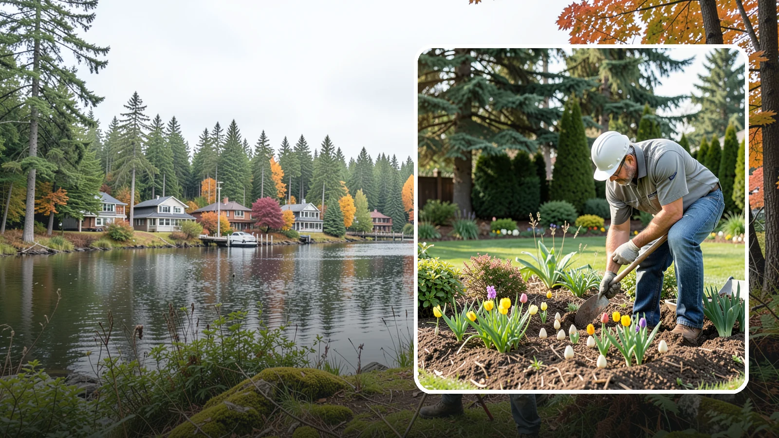 Bulb Planting in La Conner, Skagit County, WA - Spring and seasonal bulbs planted in fall for waves of early color when the garden needs it most.