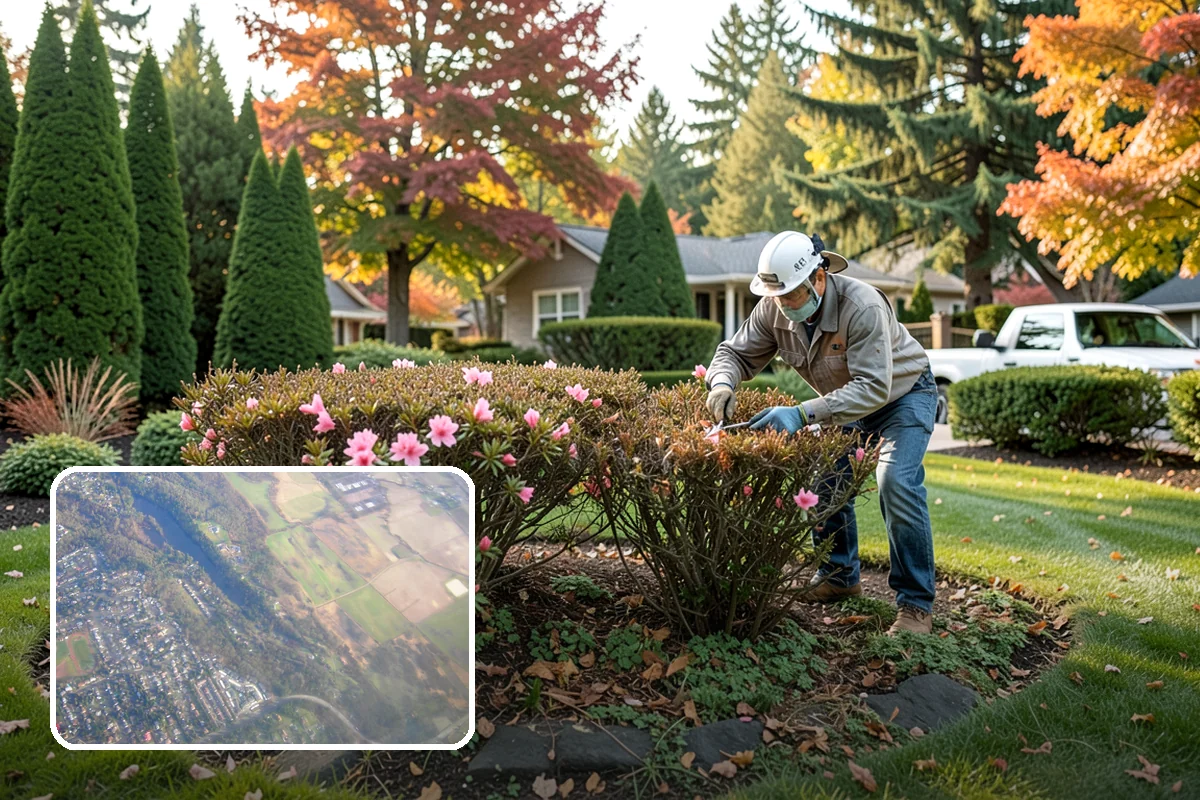 Camellia Pruning in Algona, King County, WA - Preserves the next round of flowers by timing cuts to each variety's bloom