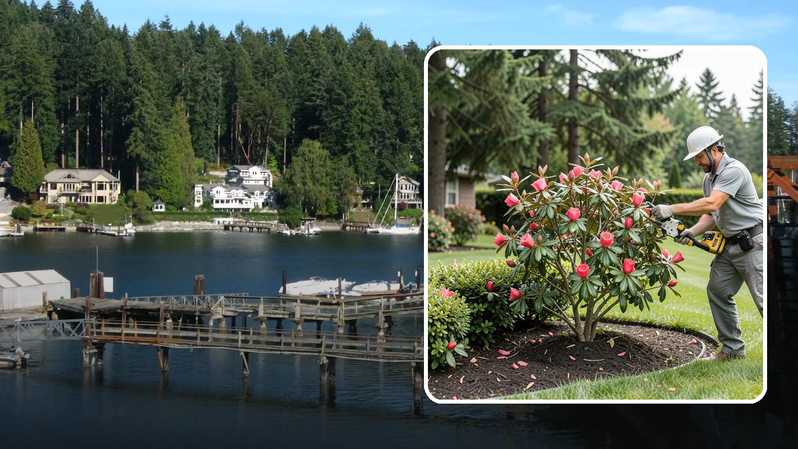 Camellia Pruning in Gig Harbor, Pierce County, WA - Post-bloom pruning of camellias to shape the canopy, remove deadwood, and protect the coming season's flower buds.