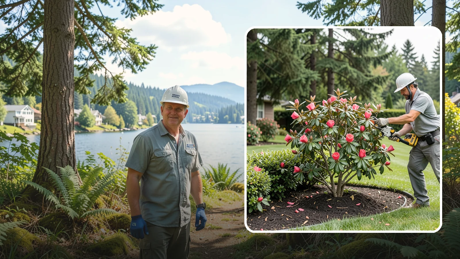 Camellia Pruning in Milton, King County, WA - Post-bloom pruning of camellias to shape the canopy, remove deadwood, and protect the coming season's flower buds.