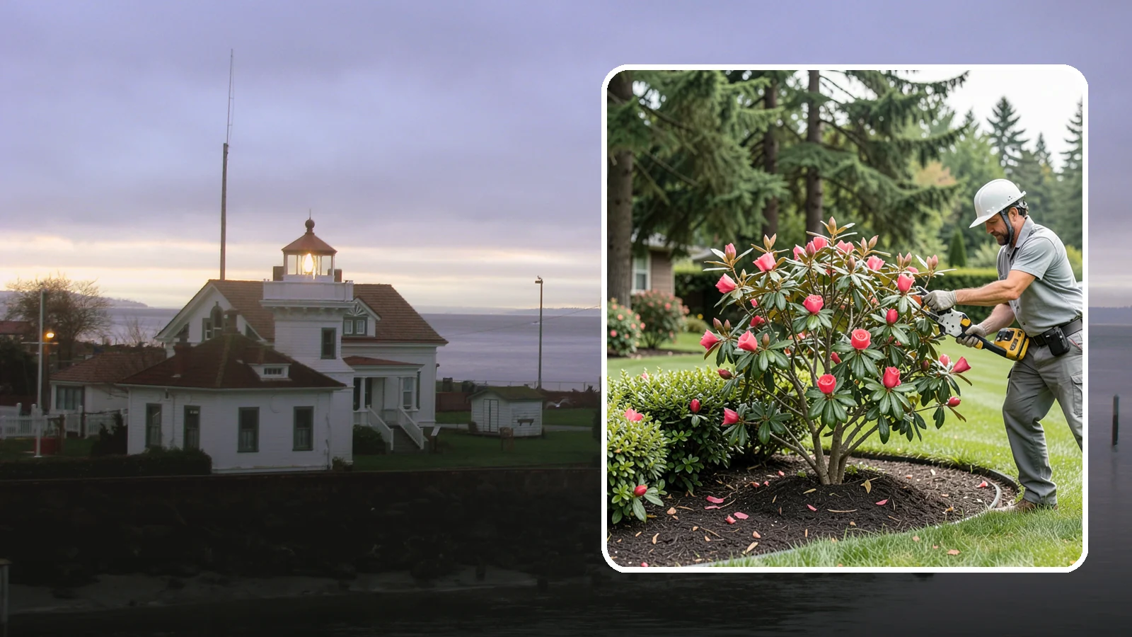 Camellia Pruning in Mukilteo, Snohomish County, WA - Post-bloom pruning of camellias to shape the canopy, remove deadwood, and protect the coming season's flower buds.
