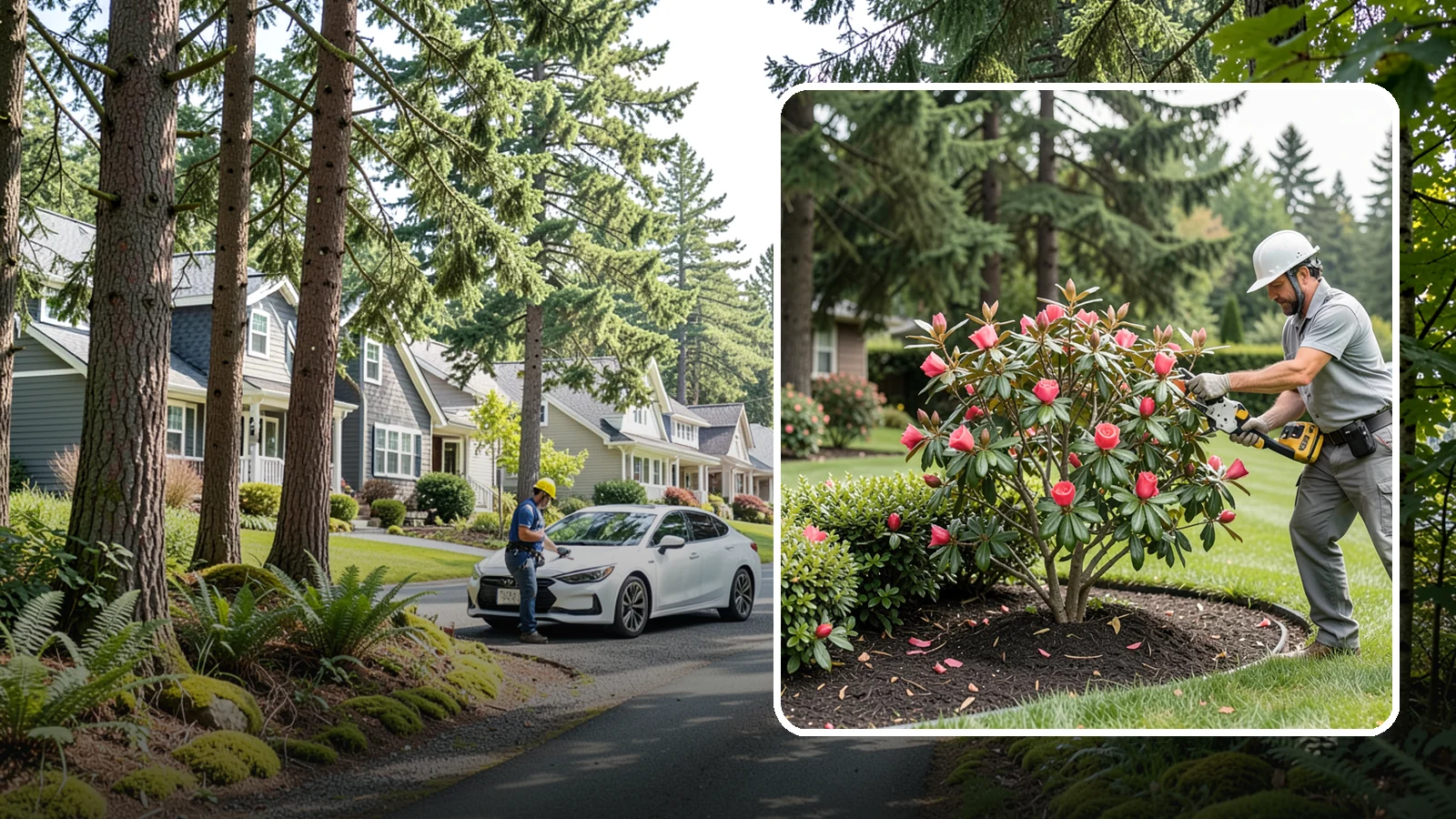 Camellia Pruning in Normandy Park, King County, WA - Post-bloom pruning of camellias to shape the canopy, remove deadwood, and protect the coming season's flower buds.