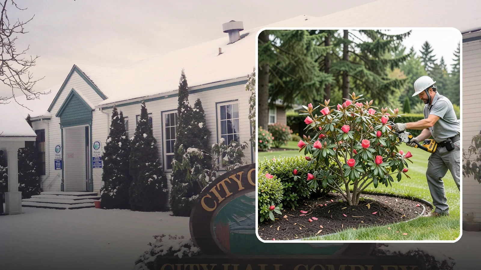 Camellia Pruning in Pacific, King County, WA - Post-bloom pruning of camellias to shape the canopy, remove deadwood, and protect the coming season's flower buds.