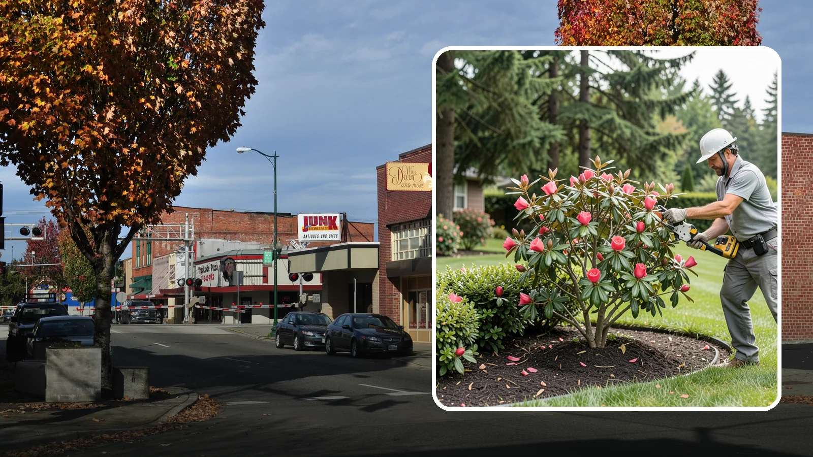 Camellia Pruning in Puyallup, Pierce County, WA - Post-bloom pruning of camellias to shape the canopy, remove deadwood, and protect the coming season's flower buds.