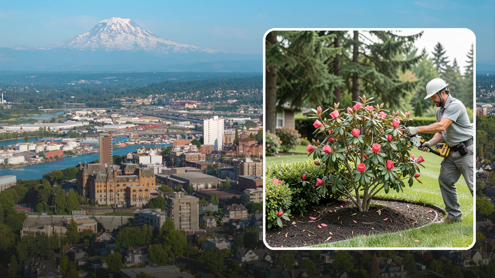 Camellia Pruning in Tacoma, Pierce County, WA - Post-bloom pruning of camellias to shape the canopy, remove deadwood, and protect the coming season's flower buds.