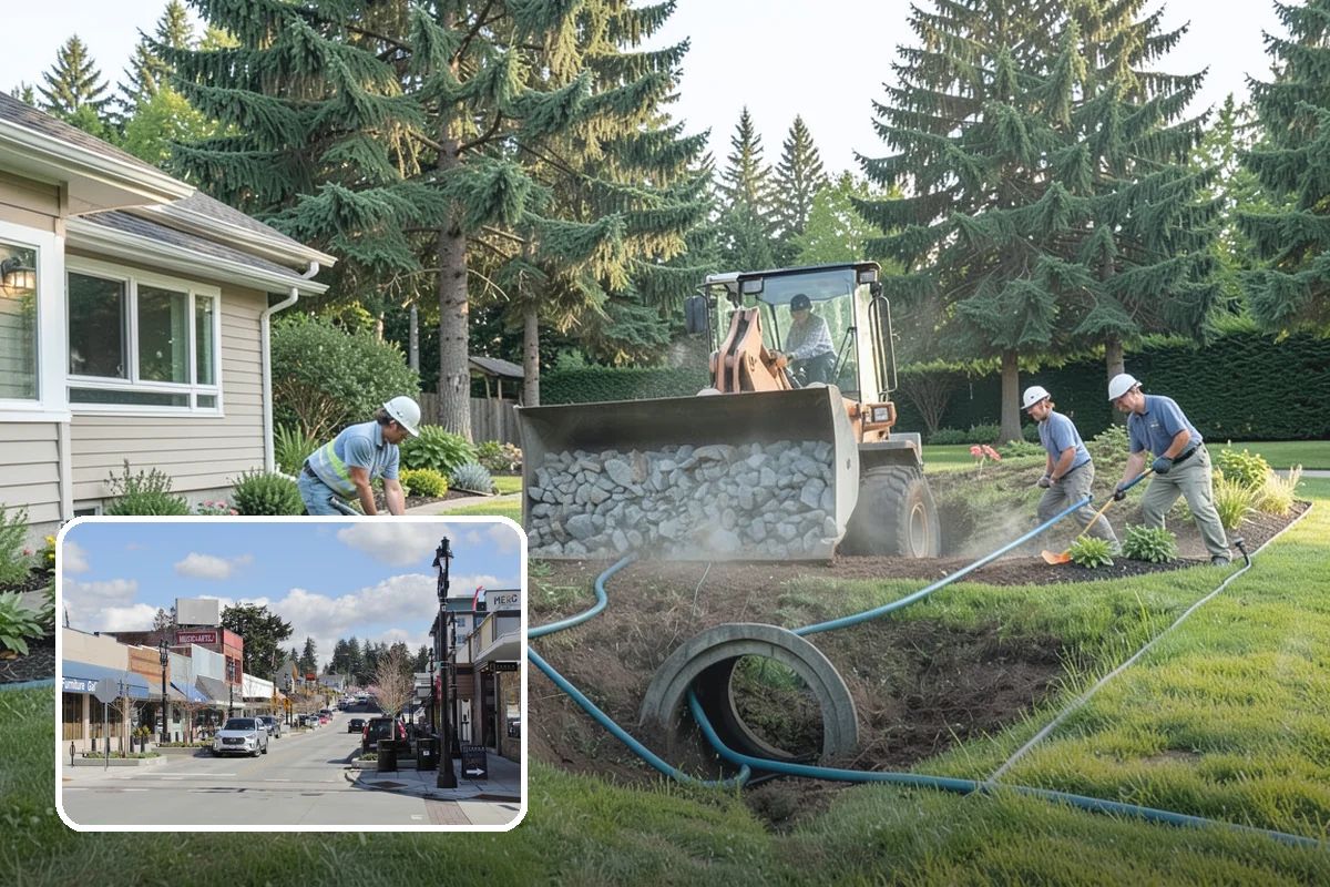 Catch Basin Installation in Bothell, King County, WA - Captures surface water at low spots