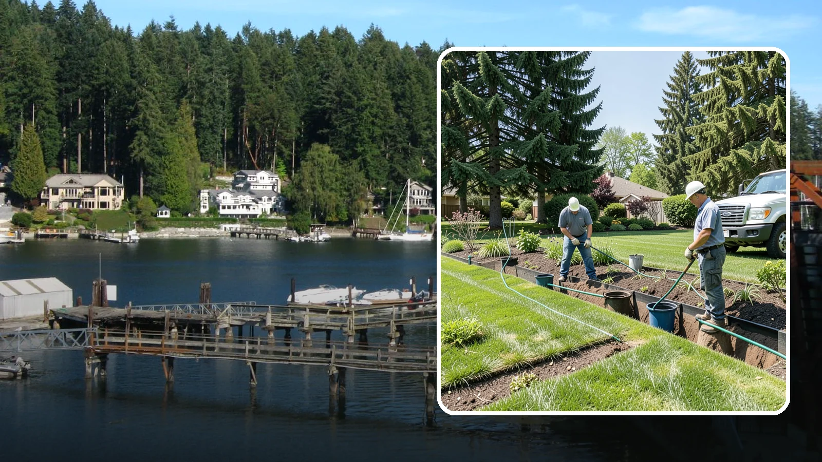 Catch Basin Installation in Gig Harbor, Pierce County, WA - Catch basins and yard drains installed to capture surface water and channel it safely away.