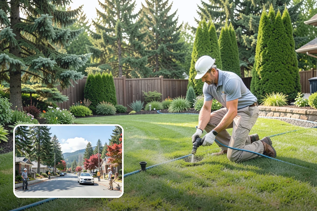 Catch Basin Installation in Hunts Point, King County, WA - Captures surface water at low spots
