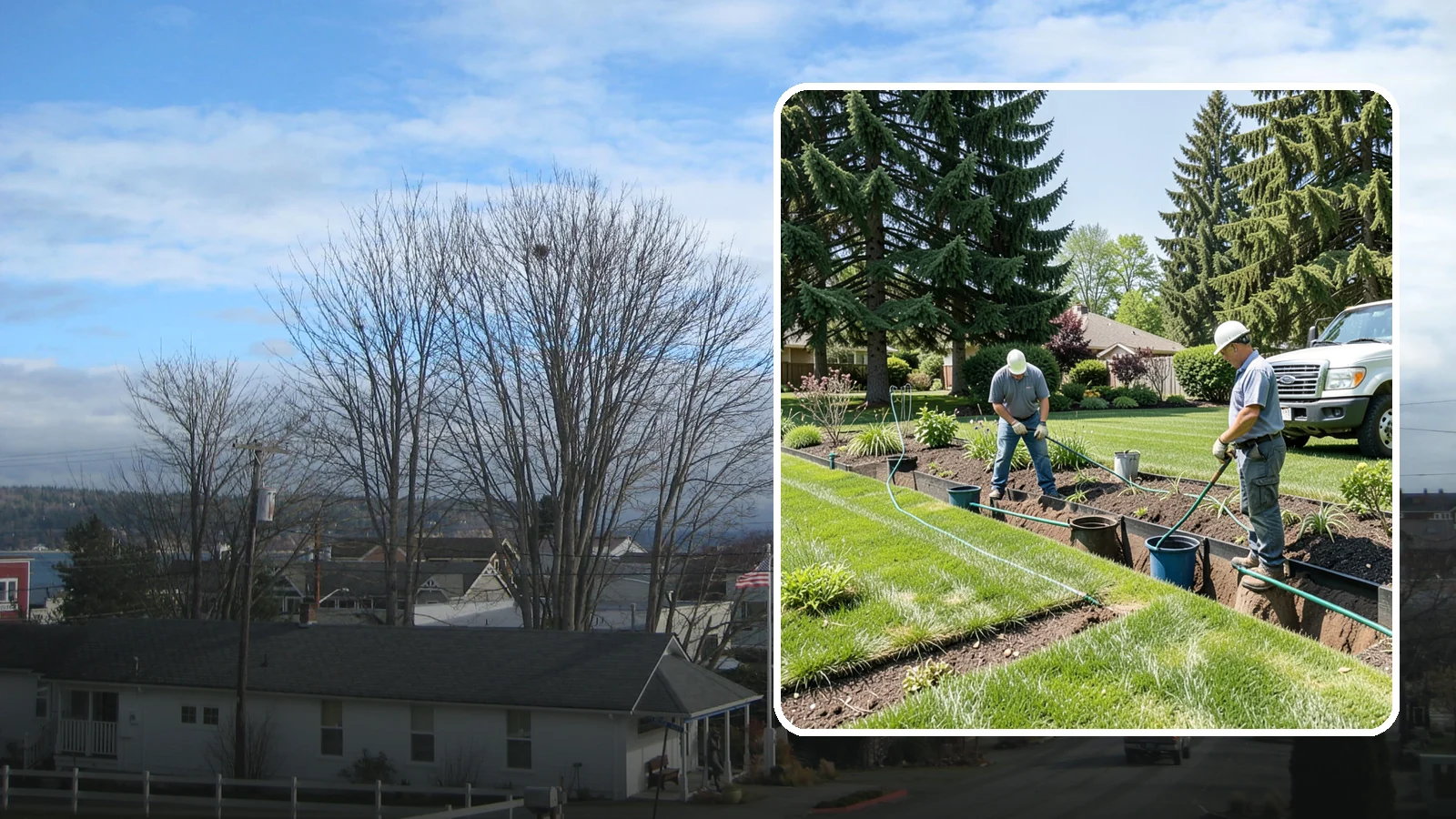 Catch Basin Installation in Langley, Island County, WA - Catch basins and yard drains installed to capture surface water and channel it safely away.