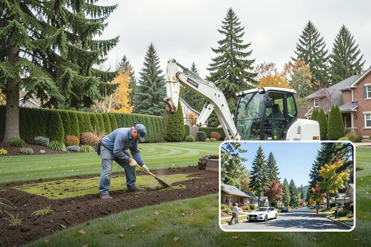 Catch Basin Installation in Orting, Pierce County, WA - Captures surface water at low spots