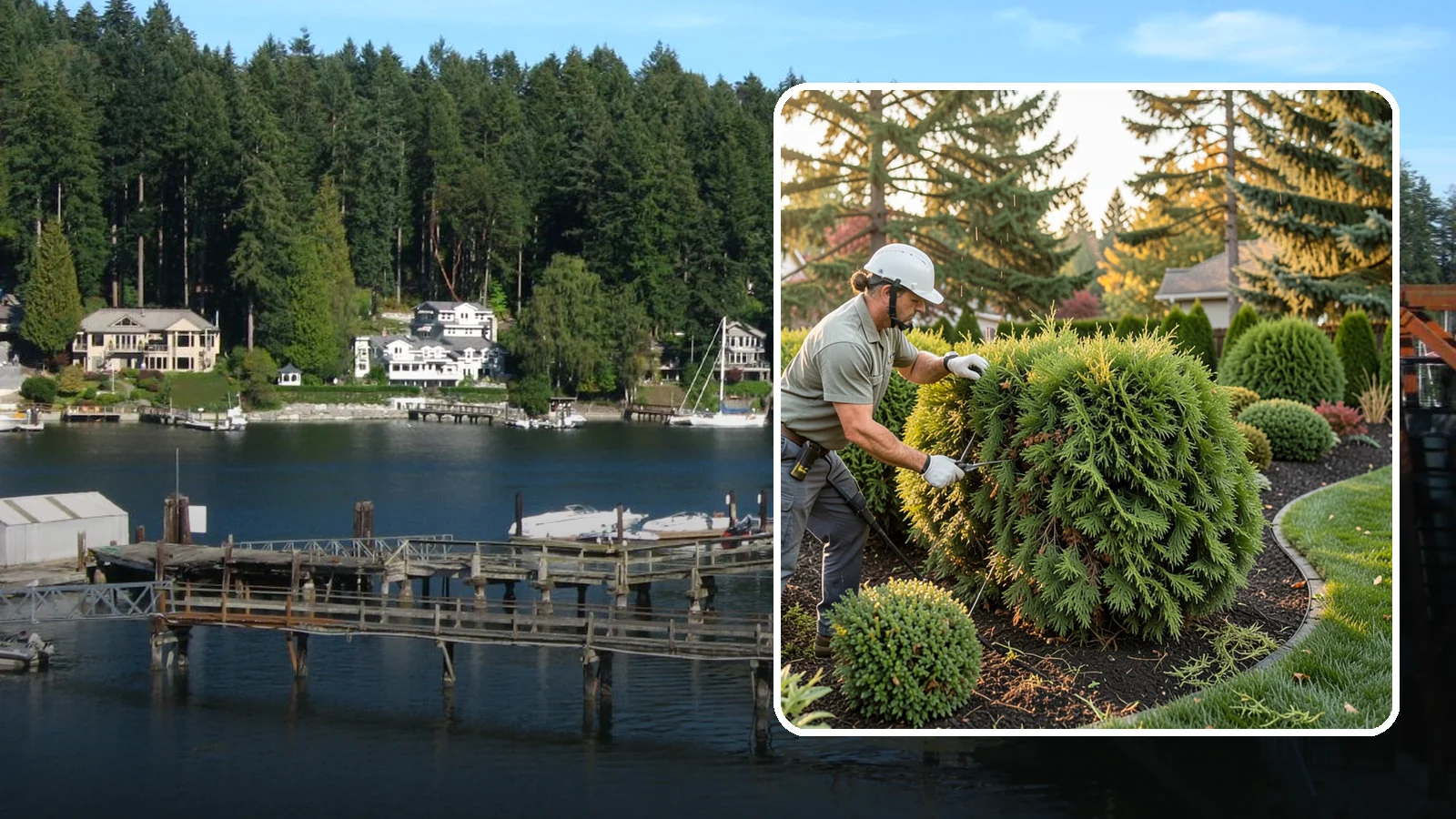 Cedar Hedge Trimming in Gig Harbor, Pierce County, WA - Attentive cedar hedge trimming that keeps this Northwest-native evergreen dense, aromatic, and free of the brown gaps that never...