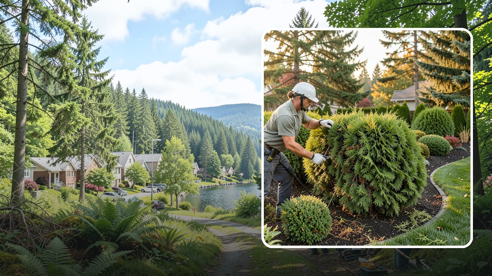 Cedar Hedge Trimming in Lake Forest Park, King County, WA - Attentive cedar hedge trimming that keeps this Northwest-native evergreen dense, aromatic, and free of the brown gaps that never...