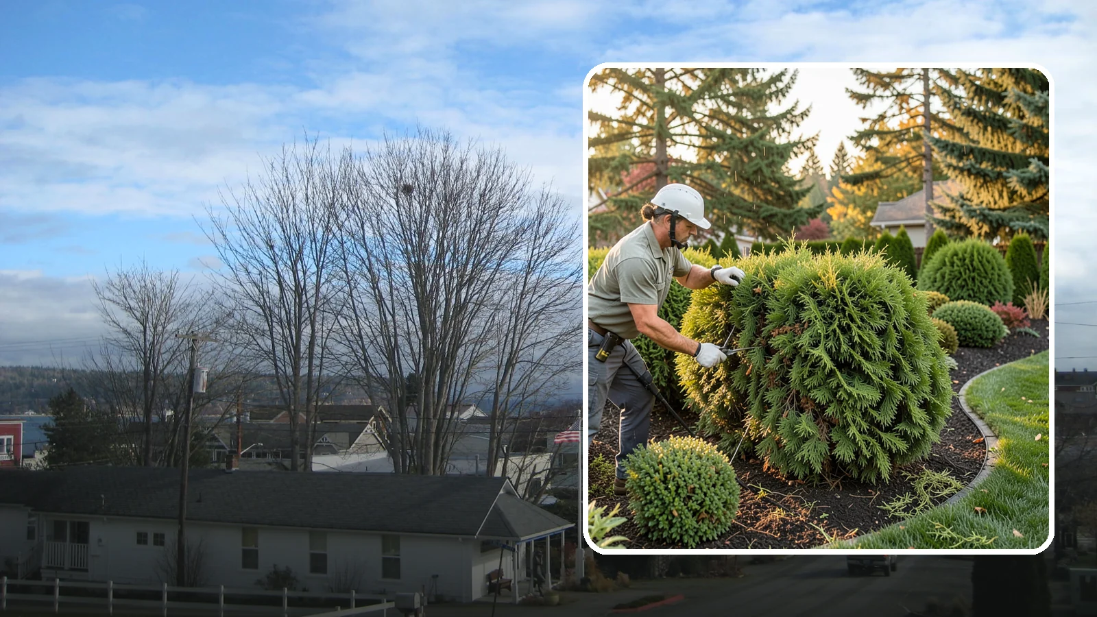 Cedar Hedge Trimming in Langley, Island County, WA - Attentive cedar hedge trimming that keeps this Northwest-native evergreen dense, aromatic, and free of the brown gaps that never...