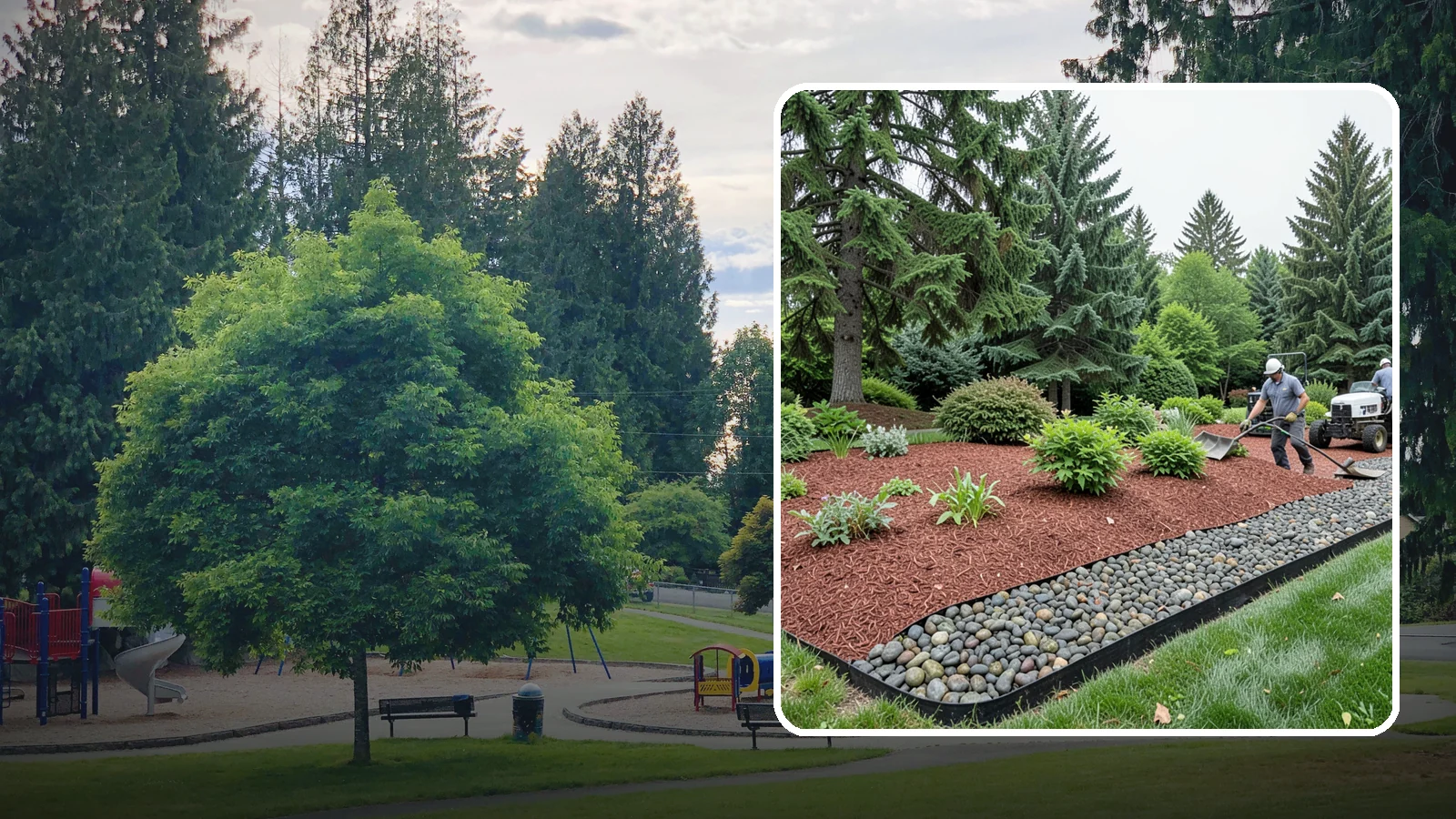 Cedar Mulch Installation in Bonney Lake, Pierce County, WA - We install aromatic Western red cedar mulch that resists decay and keeps Puget Sound beds tidy through the wet season.