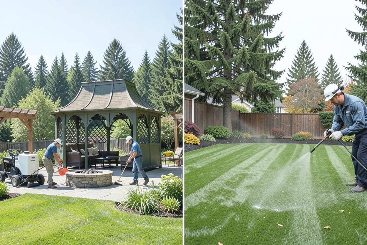 Cedar Mulch Installation in Bonney Lake, Pierce County, WA - Walk the property to measure bed square footage and note drainage and slope