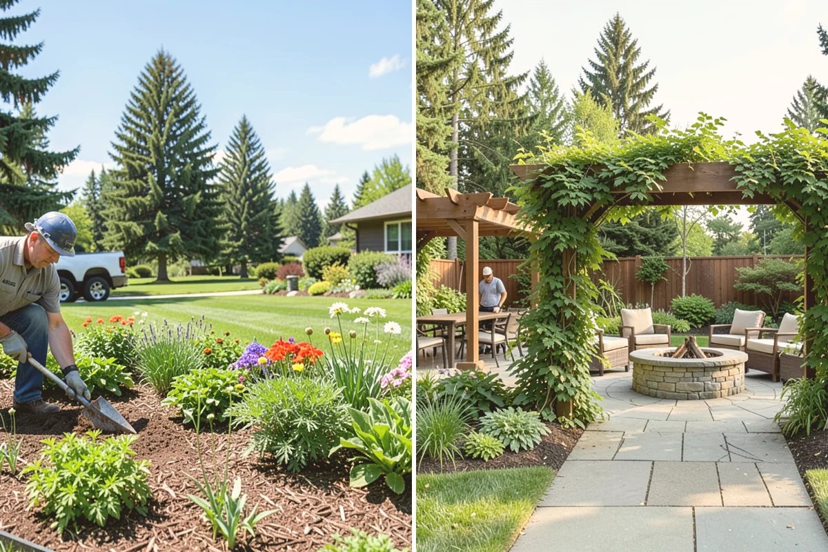 Cedar Mulch Installation in Brier, Snohomish County, WA - Walk the property to measure bed square footage and note drainage and slope
