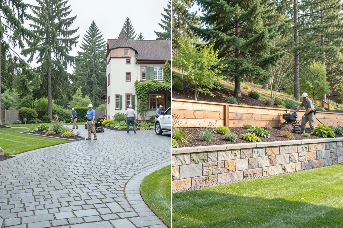 Cedar Mulch Installation in Buckley, Pierce County, WA - Walk the property to measure bed square footage and note drainage and slope
