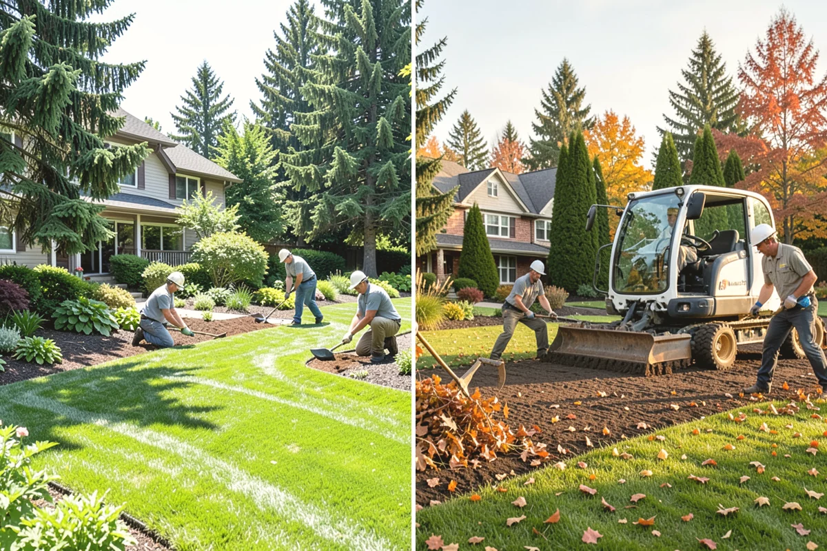 Cedar Mulch Installation in Burien, King County, WA - Walk the property to measure bed square footage and note drainage and slope