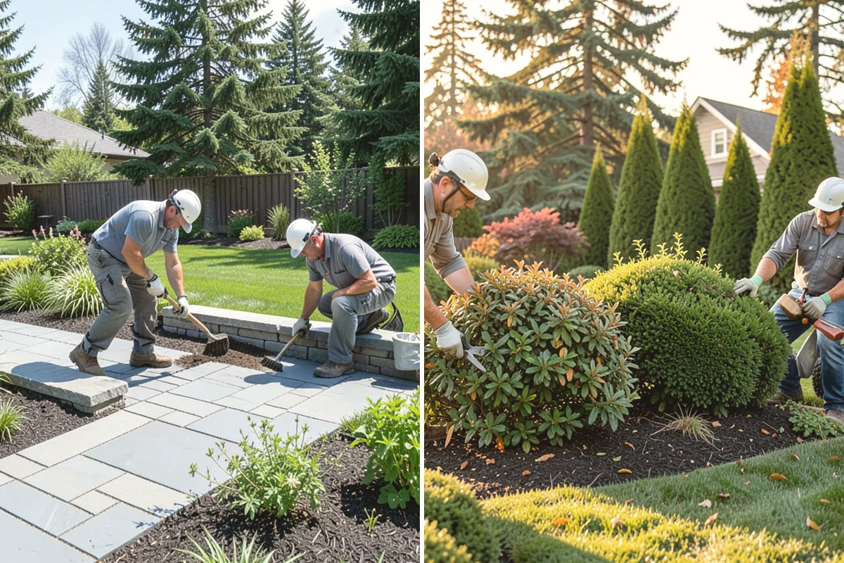 Cedar Mulch Installation in Burlington, Skagit County, WA - Walk the property to measure bed square footage and note drainage and slope