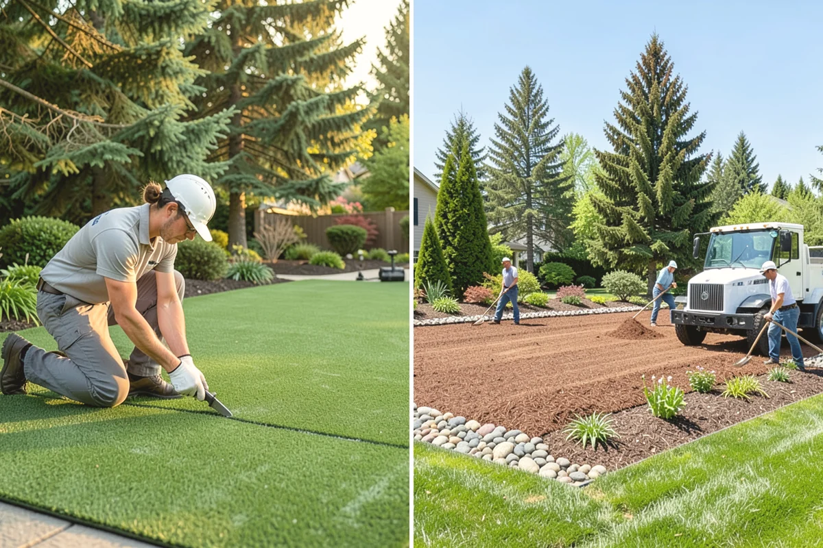 Cedar Mulch Installation in Carbonado, Pierce County, WA - Walk the property to measure bed square footage and note drainage and slope